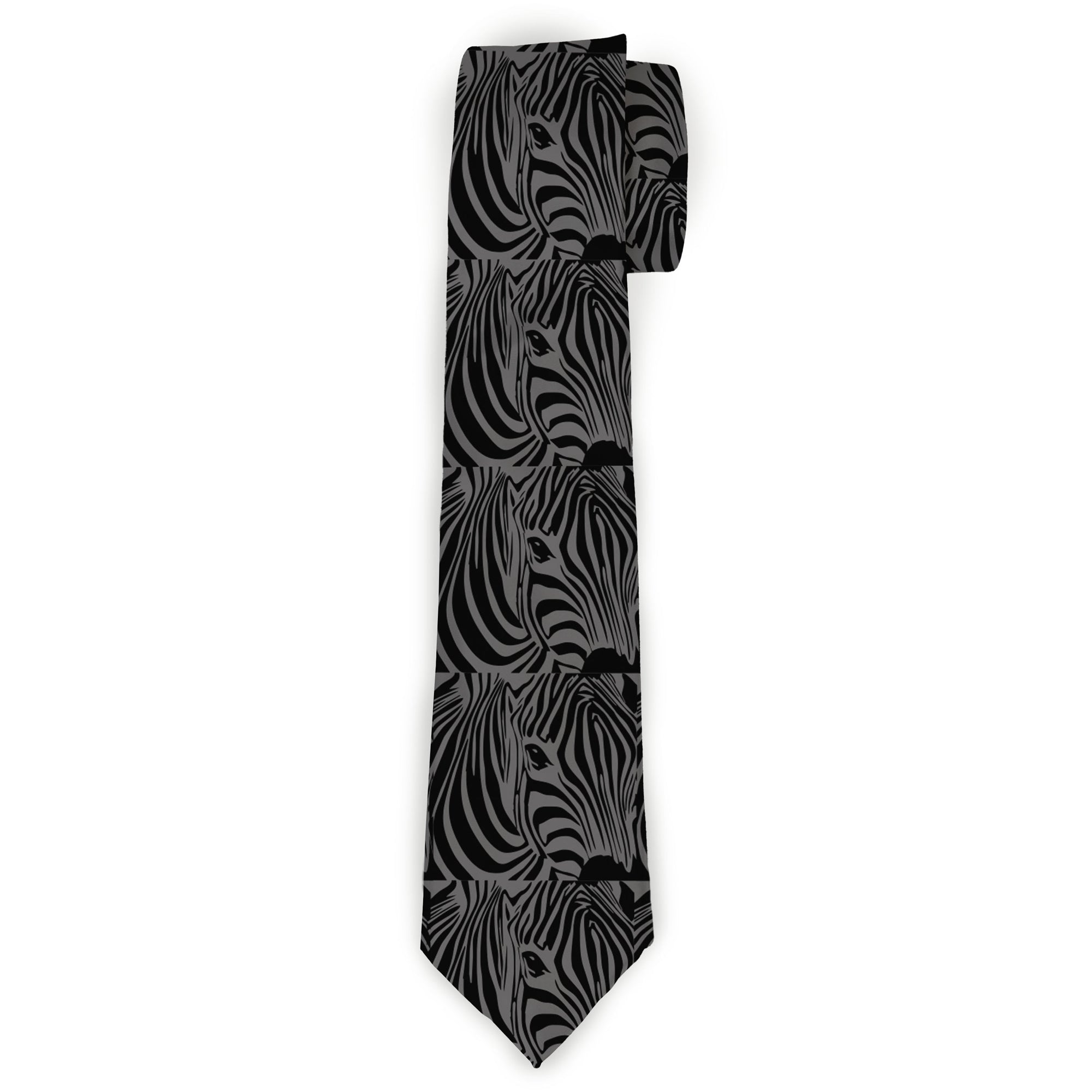 Buckle-Down Necktie - Zebra Head Black/Gray Neckties Buckle-Down