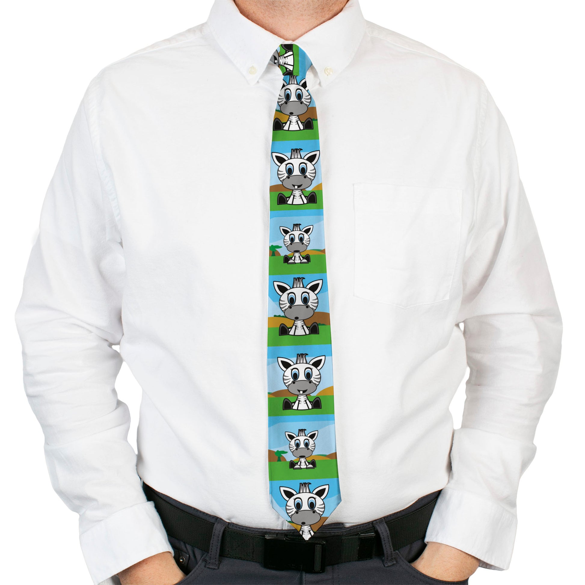 Buckle-Down Necktie - Zebra Cartoon Neckties Buckle-Down