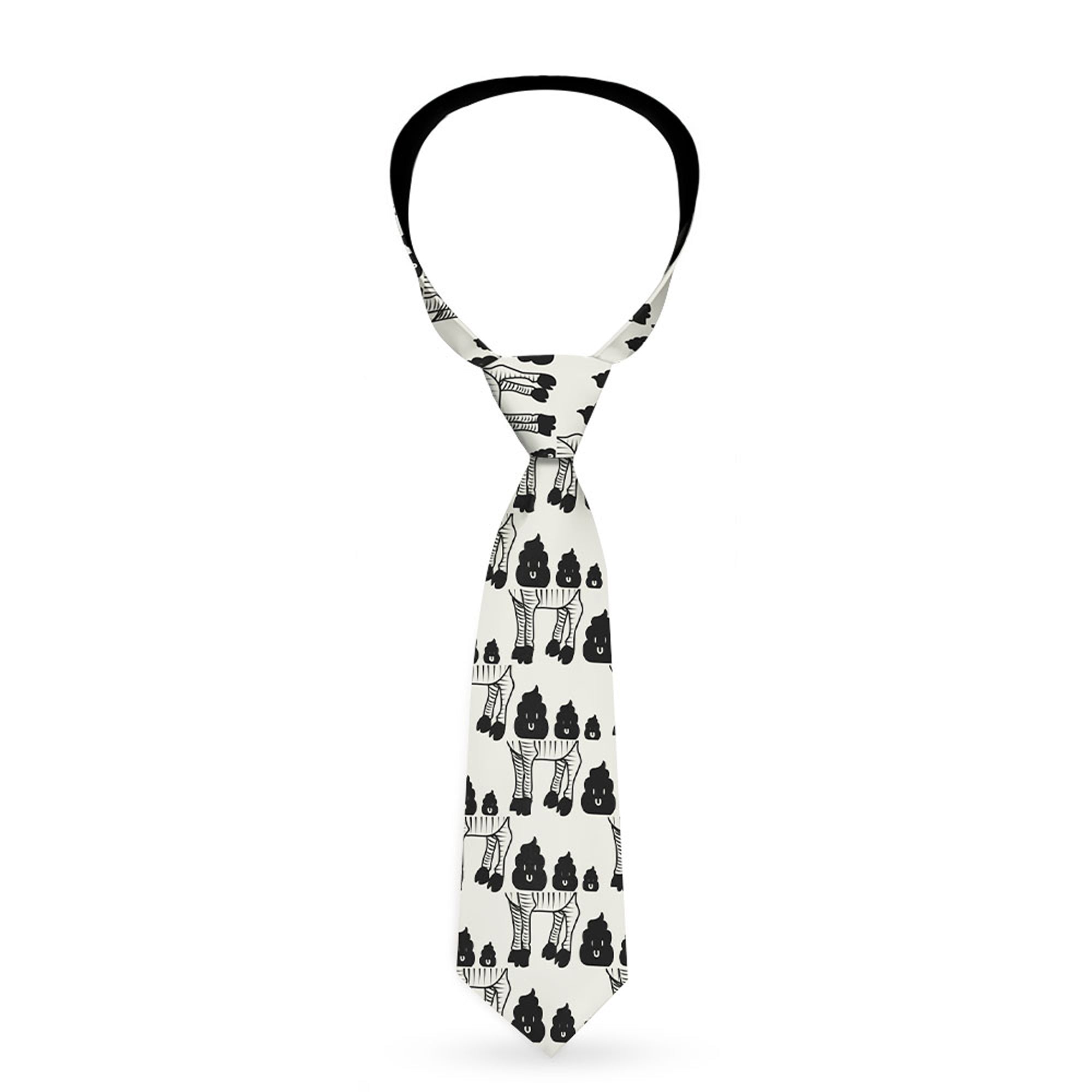 Buckle-Down Necktie - Zebra Poops Off-White/Black Neckties Buckle-Down
