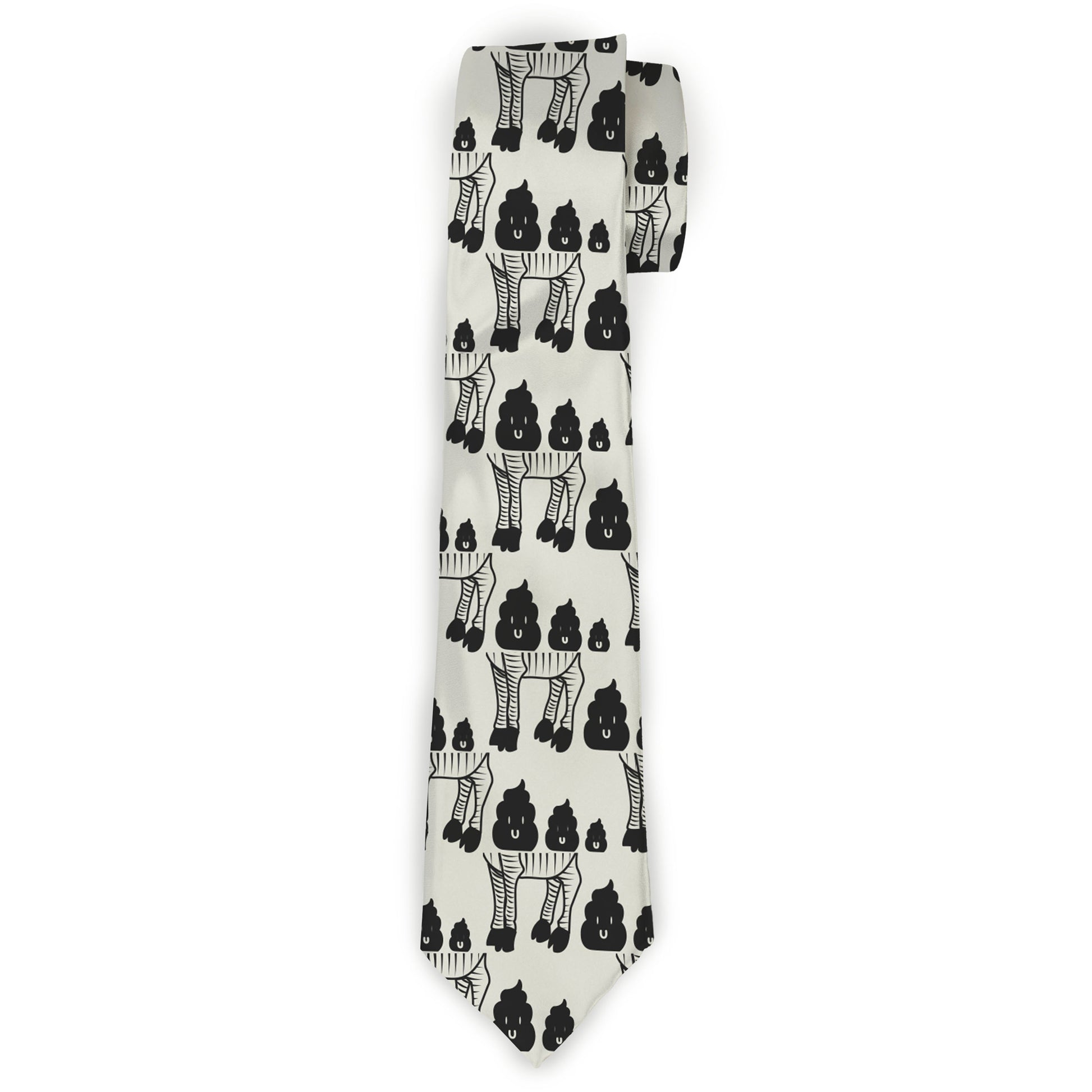 Buckle-Down Necktie - Zebra Poops Off-White/Black Neckties Buckle-Down
