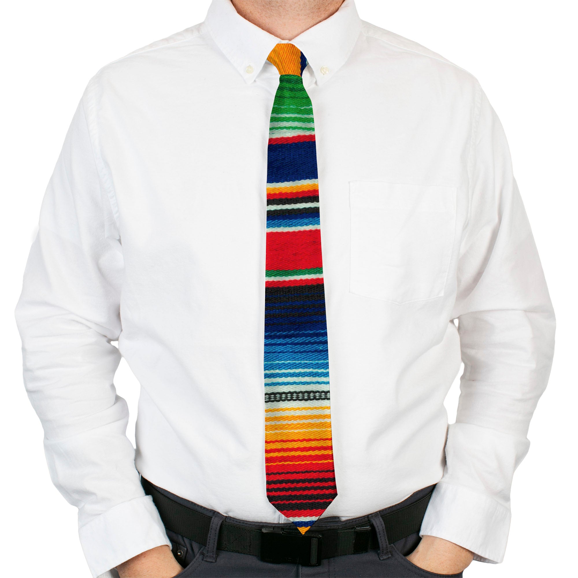 Necktie Standard - Zarape2 Vertical Multi Color Stripe Neckties Buckle-Down