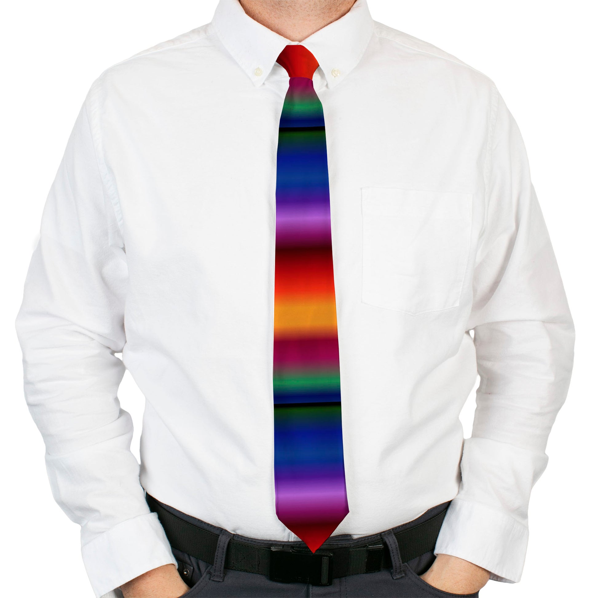 Buckle-Down Necktie - Zarape3 Vertical Multi Color Fade Neckties Buckle-Down