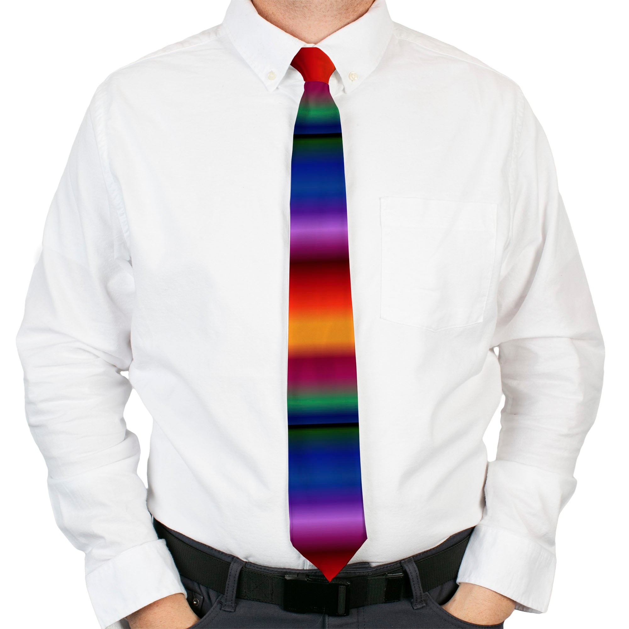 Buckle-Down Necktie - Zarape3 Vertical Multi Color Fade Neckties Buckle-Down