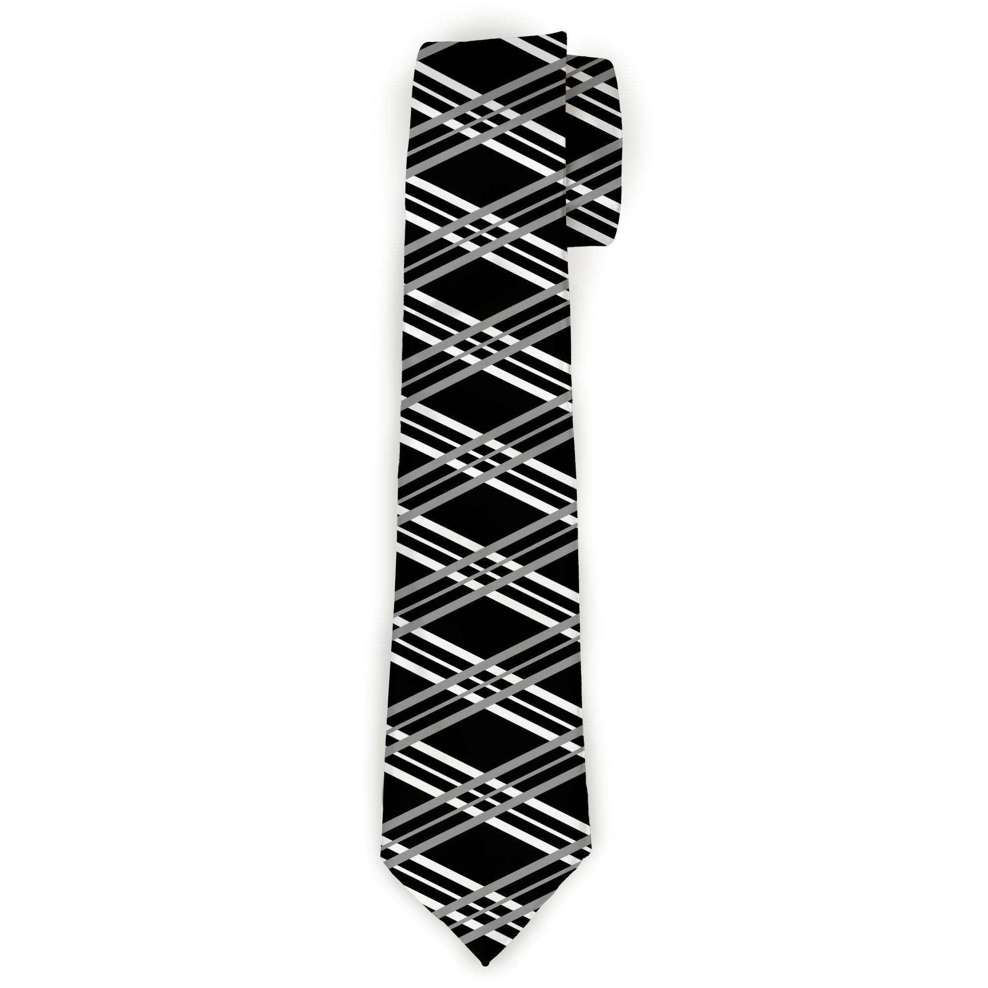 Buckle-Down Necktie - Zig Zag Black/Gray/White Neckties Buckle-Down