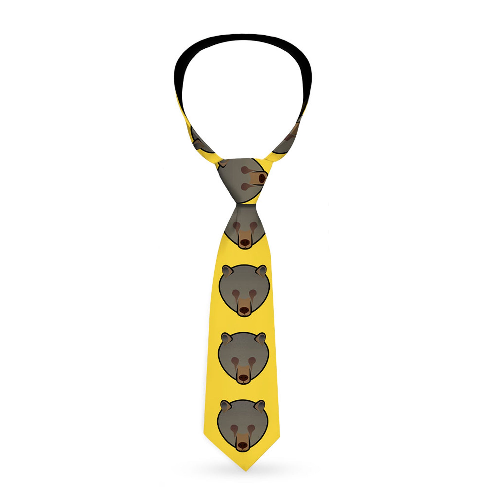 Buckle-Down Necktie - Brown Bear Repeat Yellow Neckties Buckle-Down