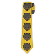 Buckle-Down Necktie - Brown Bear Repeat Yellow Neckties Buckle-Down