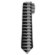 Necktie Standard - Printed Bullets Pattern Black Gray Neckties Buckle-Down