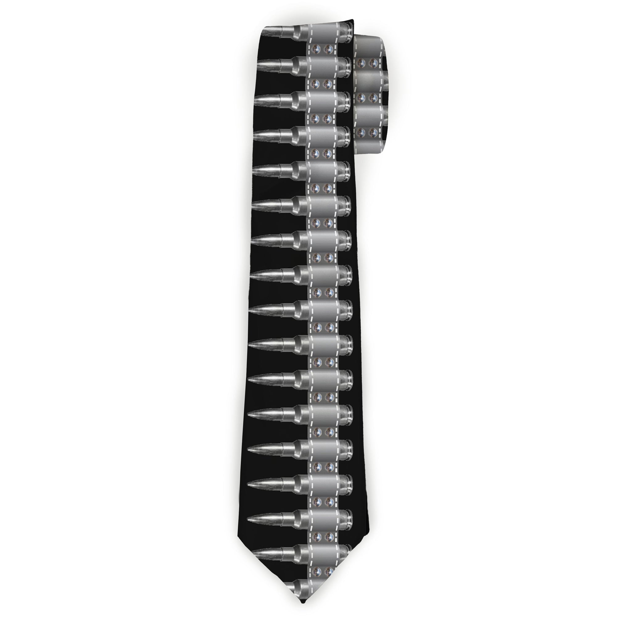 Necktie Standard - Printed Bullets Pattern Black Gray Neckties Buckle-Down