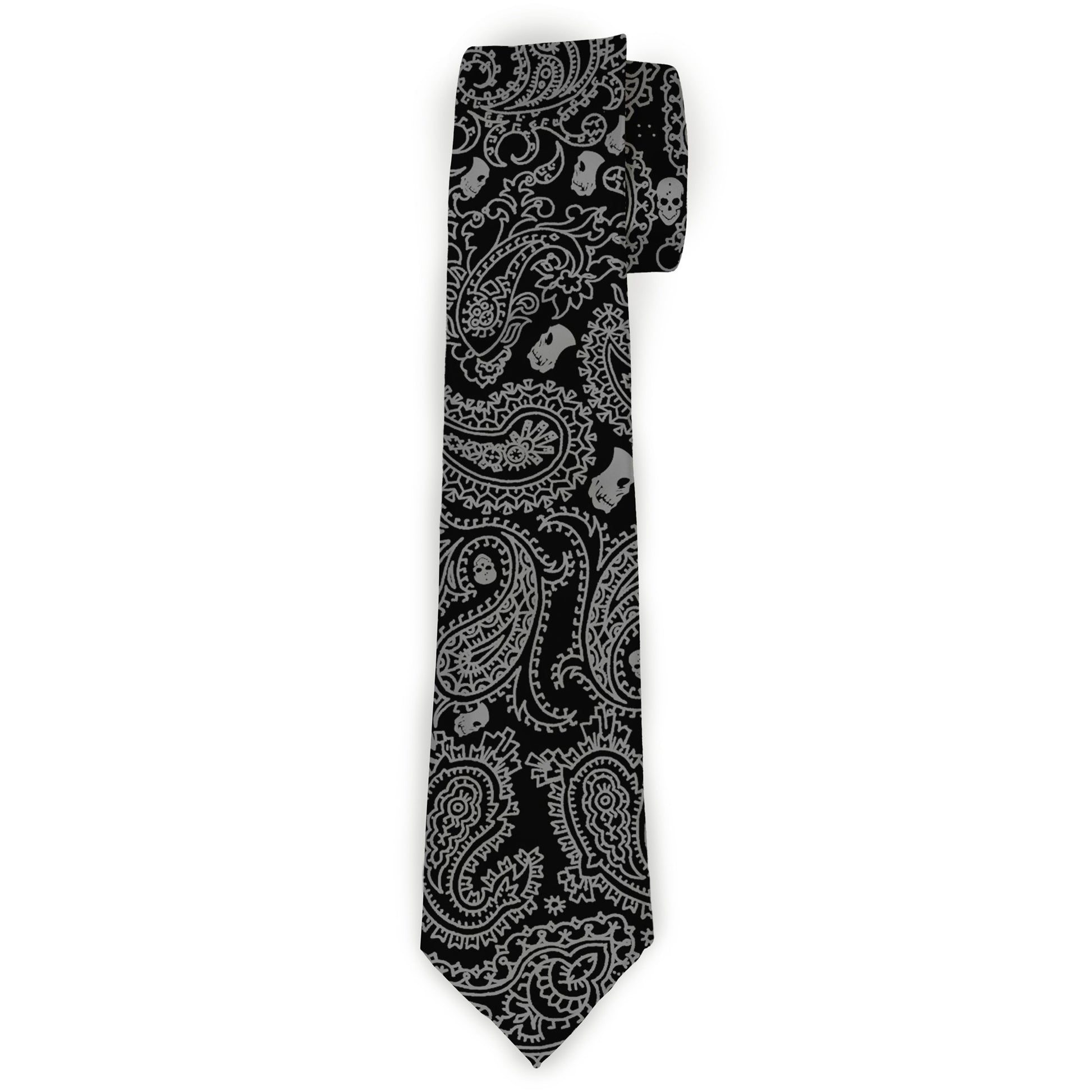 Buckle-Down Necktie - Bandana/Skulls Black/Silver Neckties Buckle-Down
