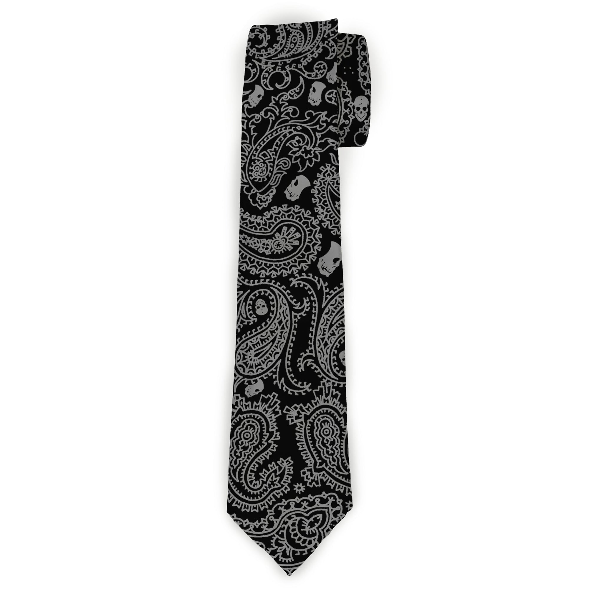 Buckle-Down Necktie - Bandana/Skulls Black/Silver Neckties Buckle-Down