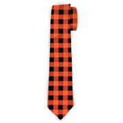 Buckle-Down Necktie - Buffalo Plaid Black/Orange Neckties Buckle-Down