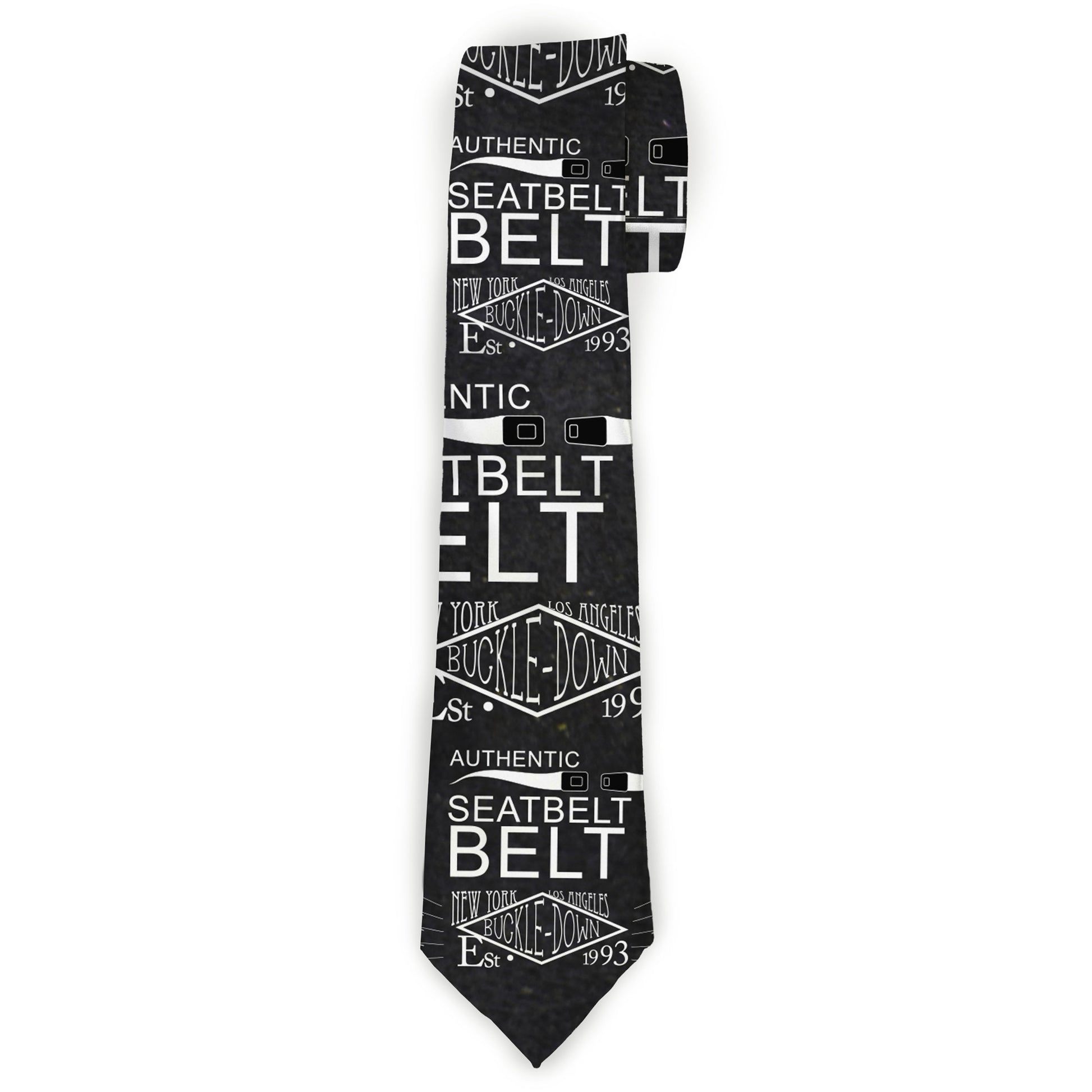 Buckle-Down Necktie - BD AUTHENTIC SEATBELT BELT NY-LA Black/White Neckties Buckle-Down