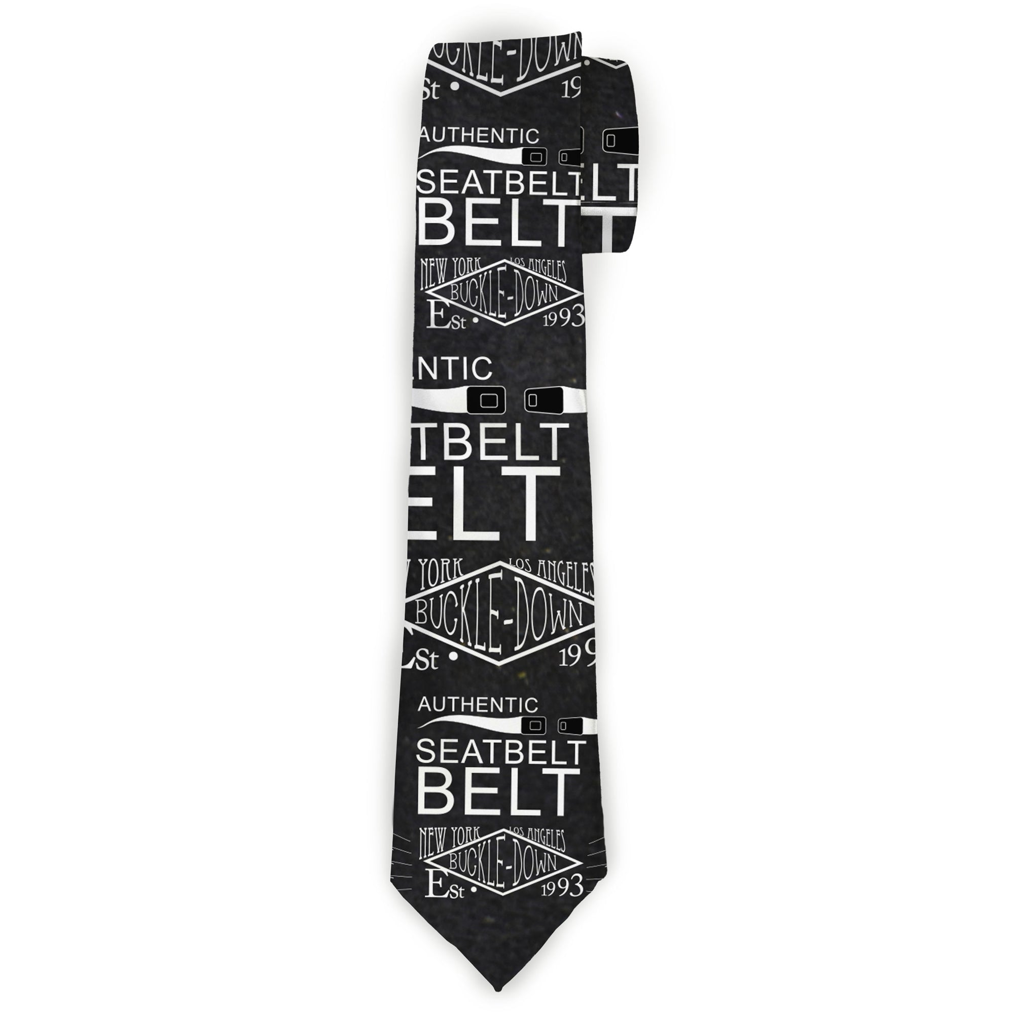 Buckle-Down Necktie - BD AUTHENTIC SEATBELT BELT NY-LA Black/White Neckties Buckle-Down