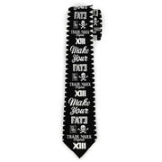 Buckle-Down Necktie - BD Skull MAKE YOUR FATE Black/White Neckties Buckle-Down