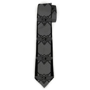 Buckle-Down Necktie - BD Monogram2 Gray/Black Neckties Buckle-Down