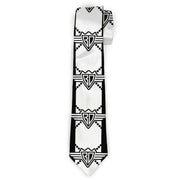 Buckle-Down Necktie - BD Monogram2 White/Black Neckties Buckle-Down