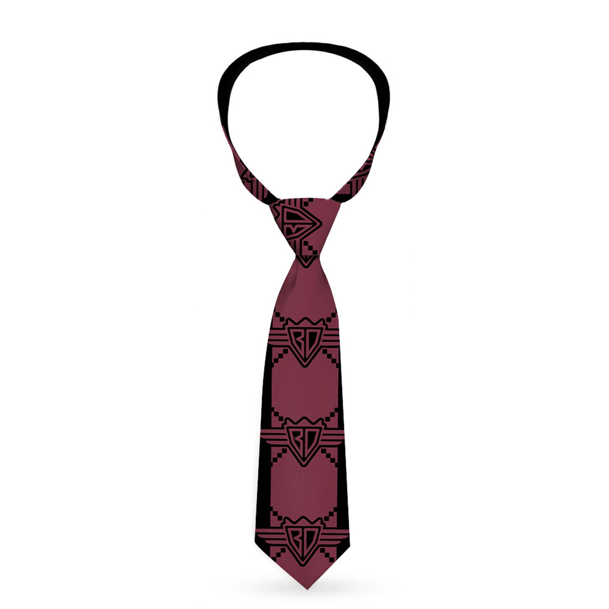 Buckle-Down Necktie - BD Monogram2 Red/Black Neckties Buckle-Down