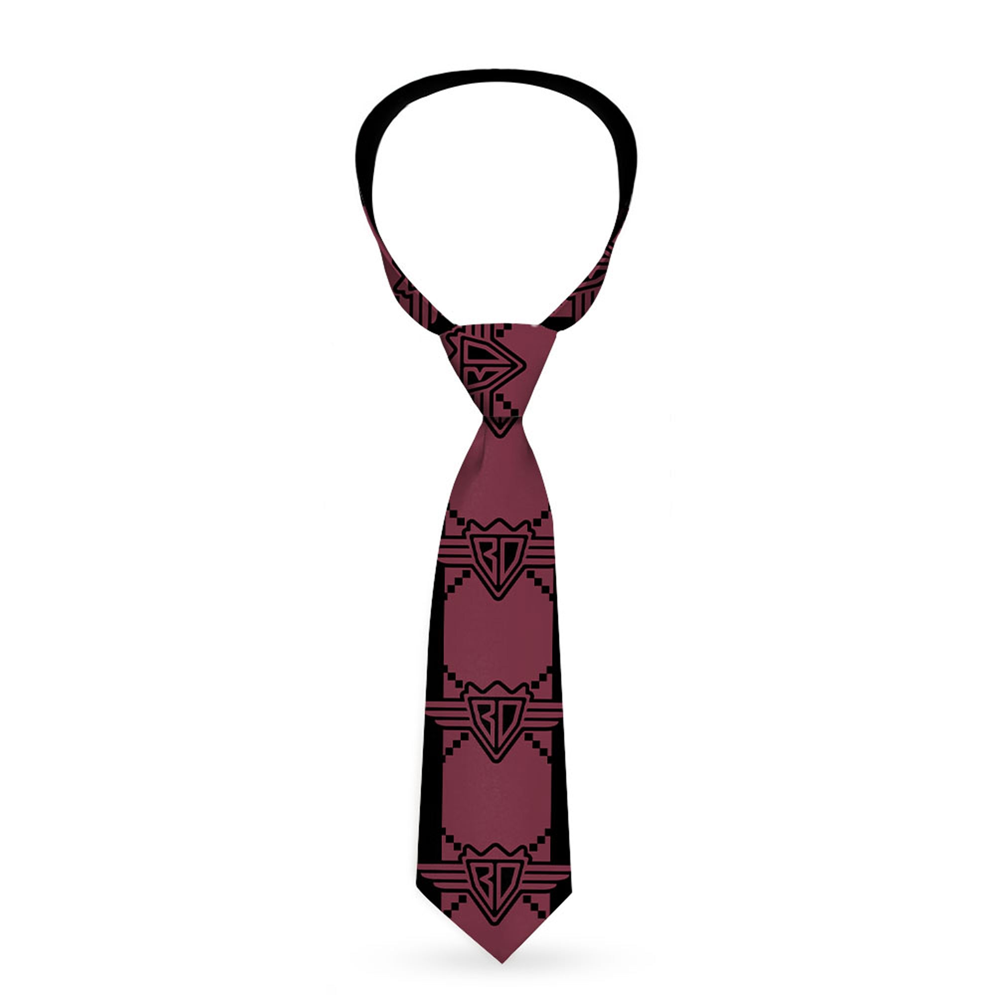 Buckle-Down Necktie - BD Monogram2 Red/Black Neckties Buckle-Down