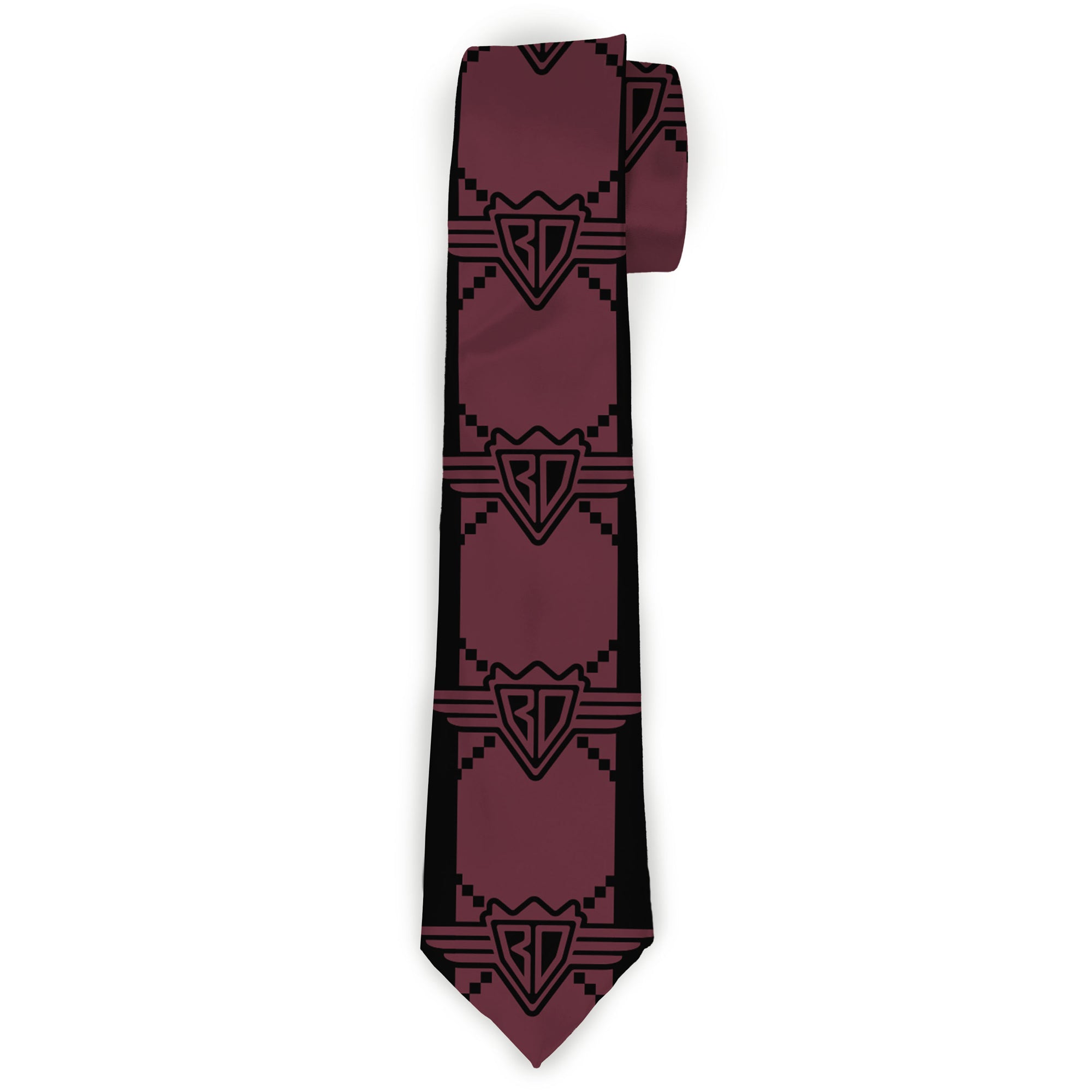 Buckle-Down Necktie - BD Monogram2 Red/Black Neckties Buckle-Down