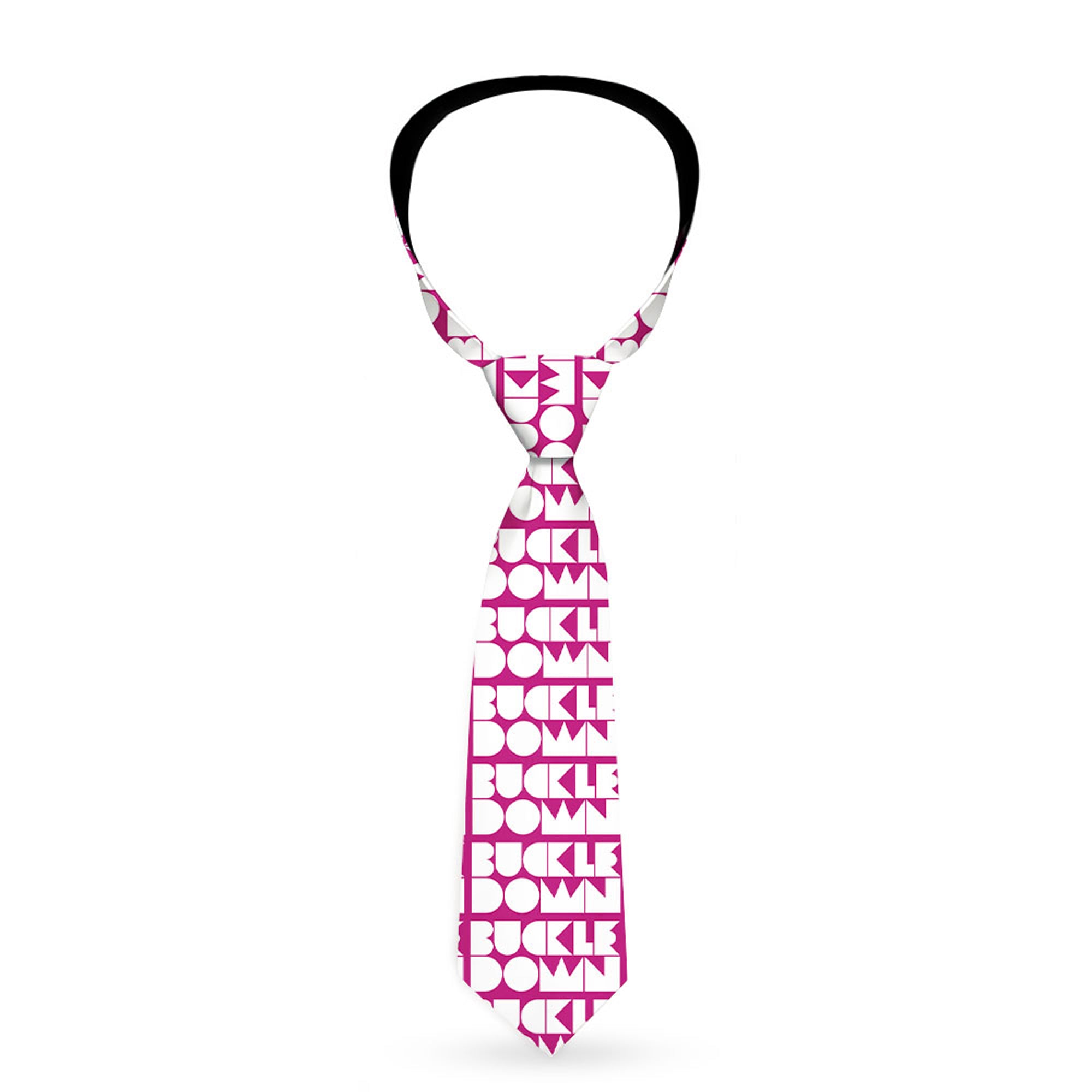 Buckle-Down Necktie - BUCKLE-DOWN Shapes Hot Pink/White Neckties Buckle-Down