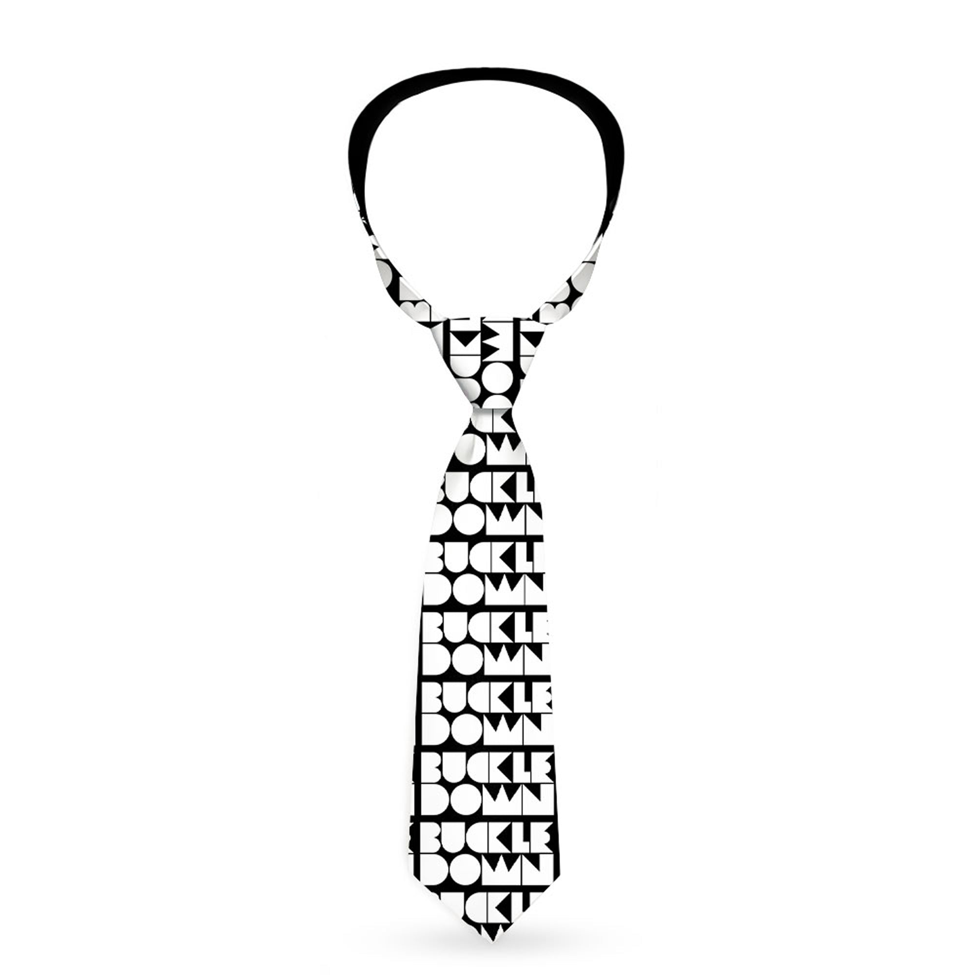 Buckle-Down Necktie - BUCKLE-DOWN Shapes Black/White Neckties Buckle-Down