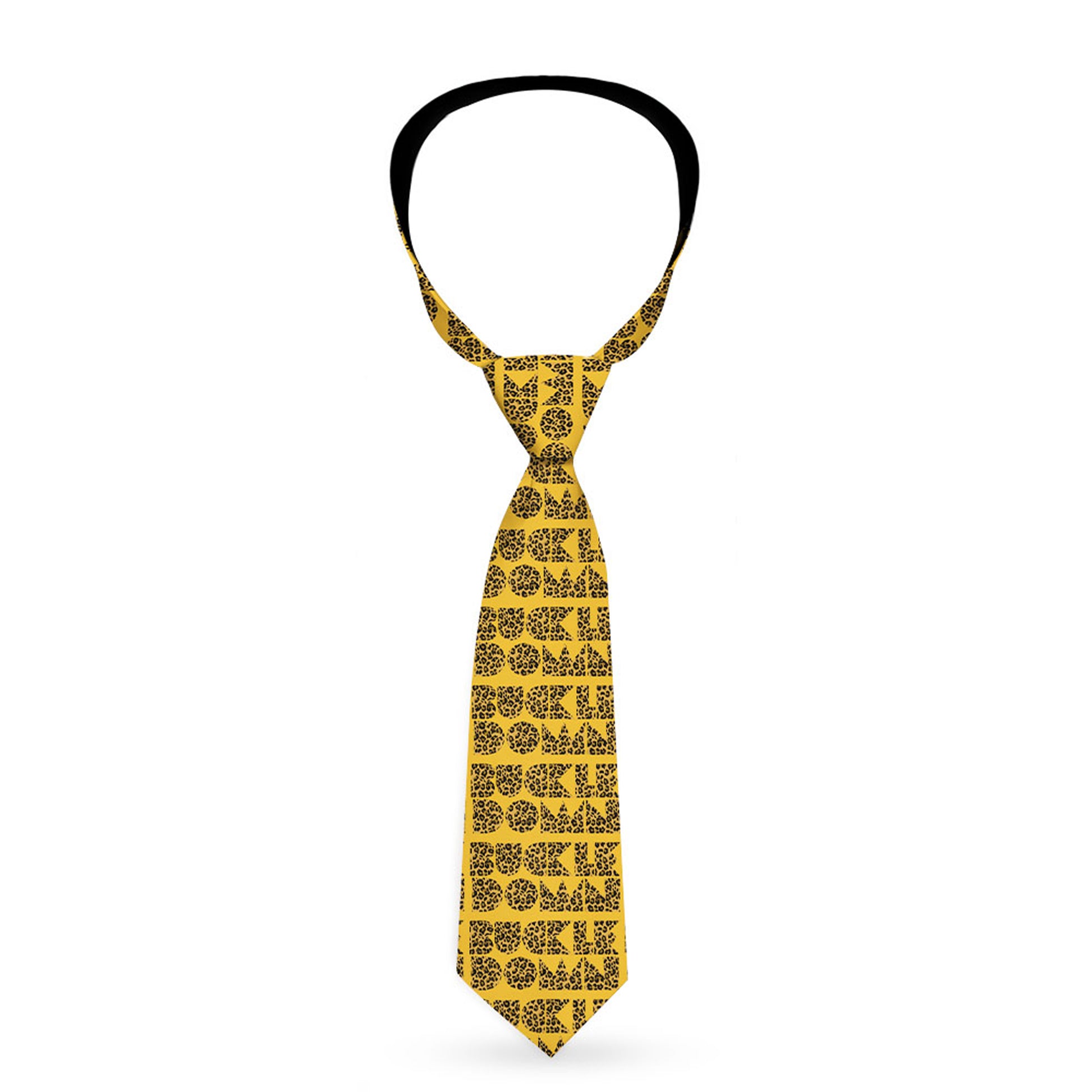 Buckle-Down Necktie - BUCKLE-DOWN Shapes Gold/Leopard Brown Neckties Buckle-Down