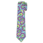 Buckle-Down Necktie - Bullseye Stacked Swirl Blues/Green/Yellow/Pink Neckties Buckle-Down