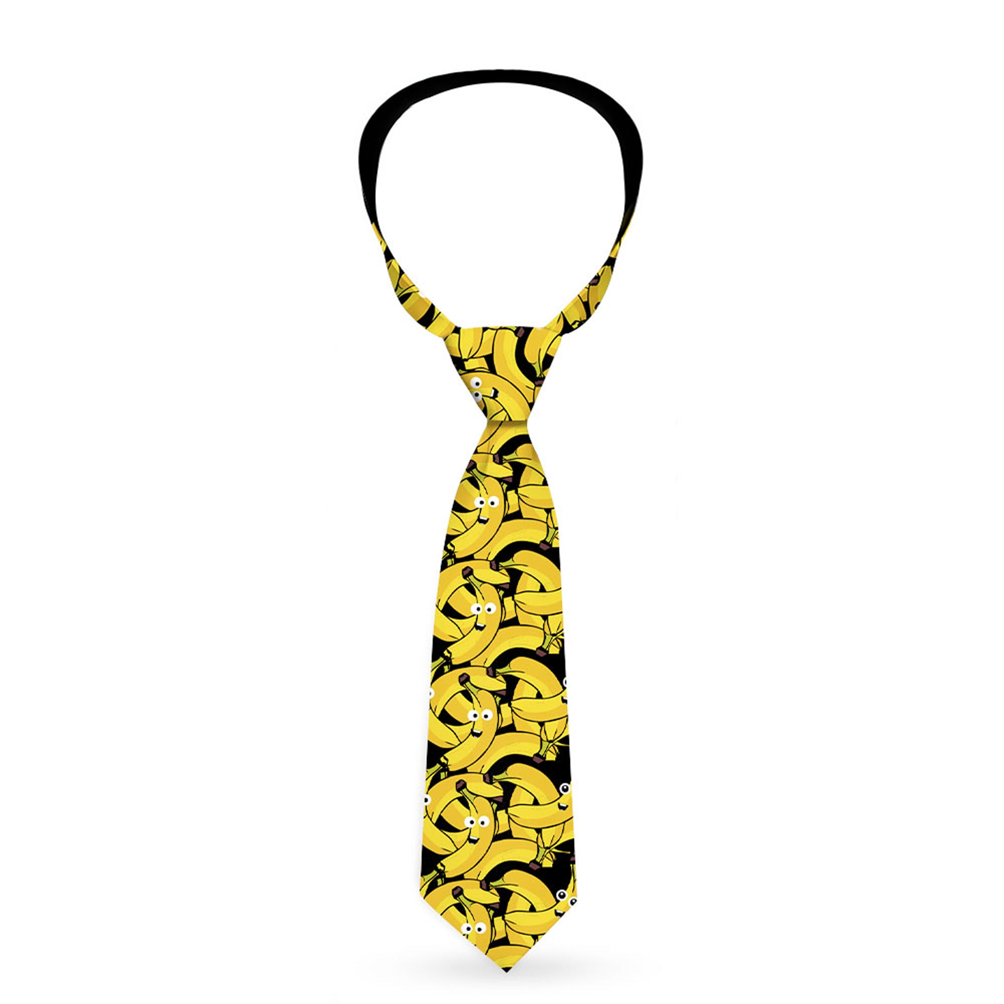 Buckle-Down Necktie - Bananas Stacked Cartoon Black//Yellows Neckties Buckle-Down