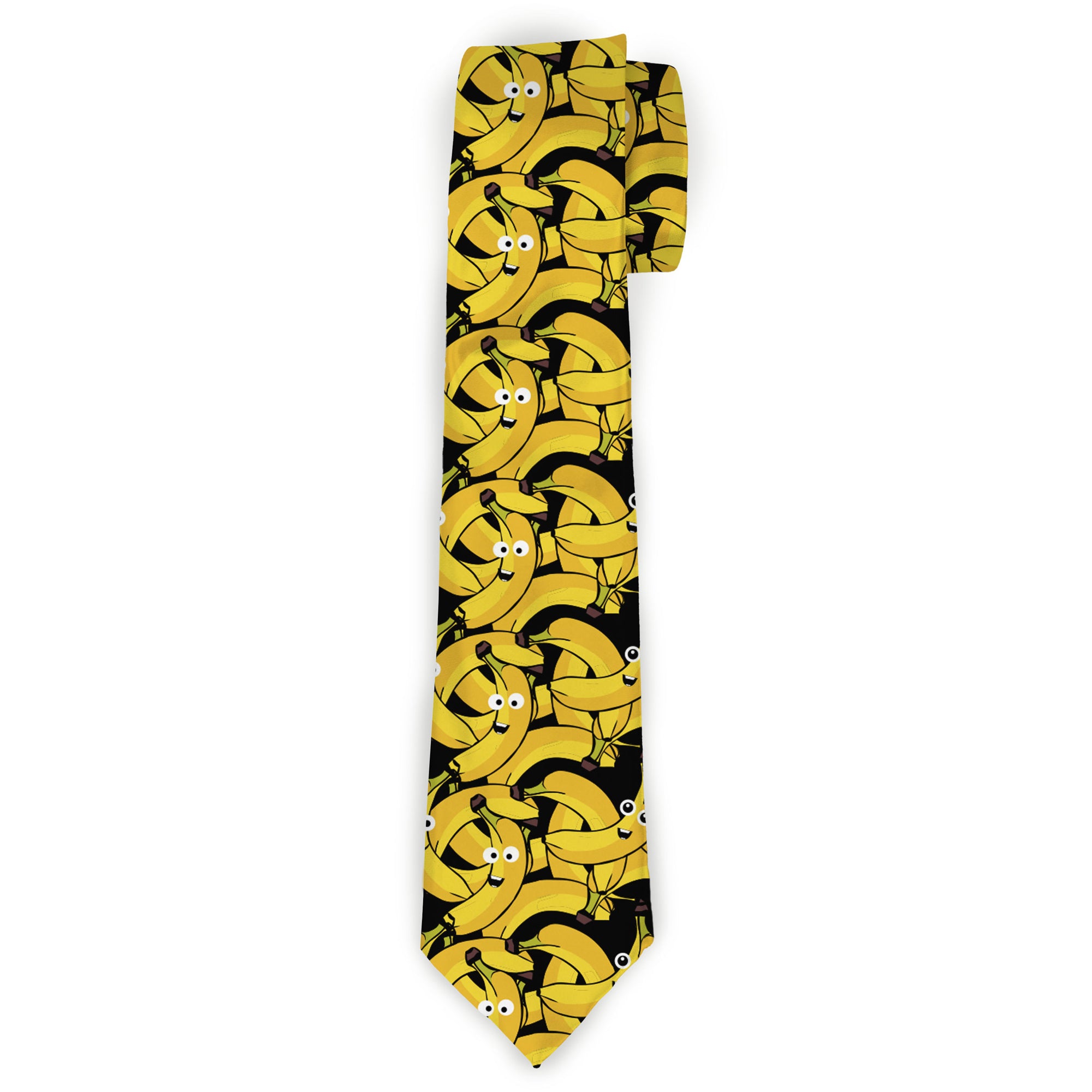 Buckle-Down Necktie - Bananas Stacked Cartoon Black//Yellows Neckties Buckle-Down