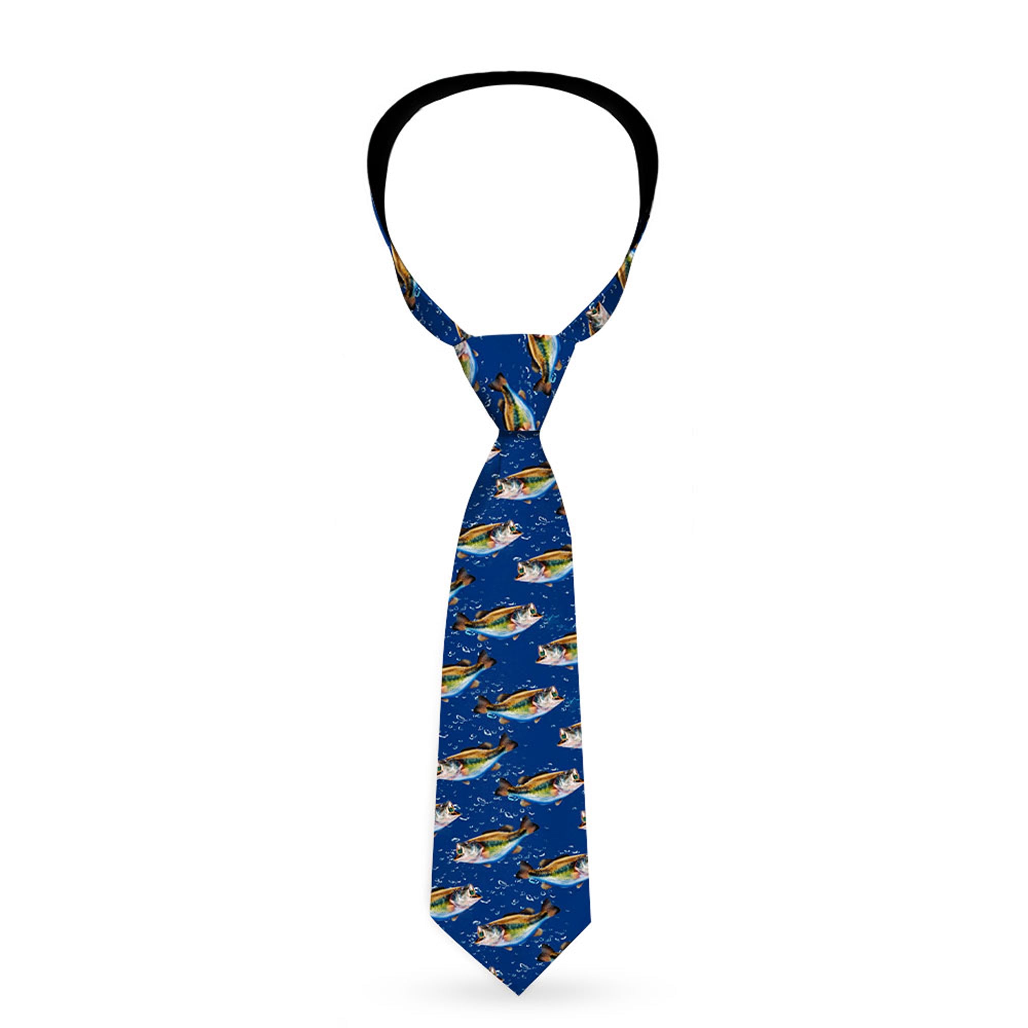 Buckle-Down Necktie - Bass Fish/Water Bubbles Neckties Buckle-Down