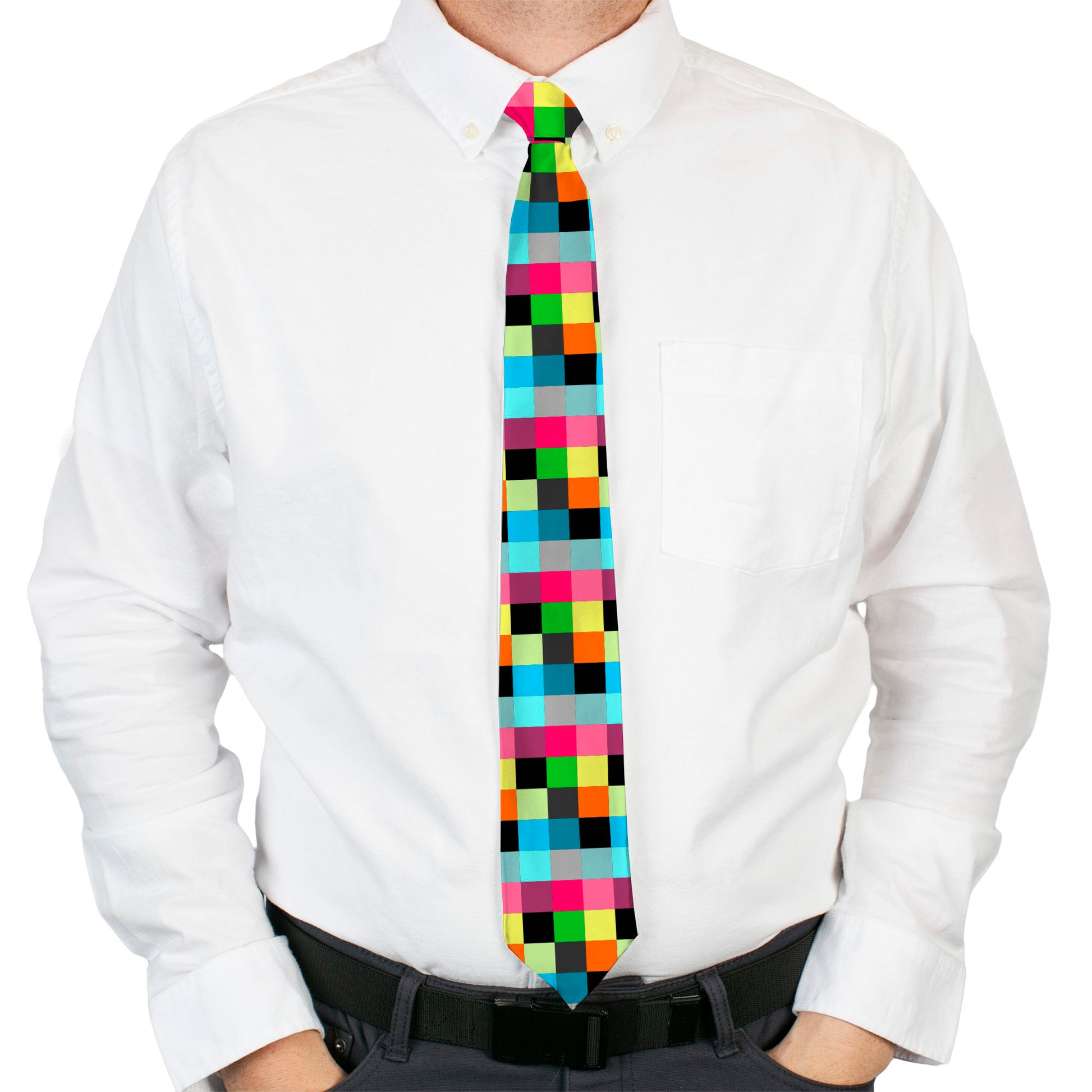 Buckle-Down Necktie - Checker Bright Pastel Neckties Buckle-Down