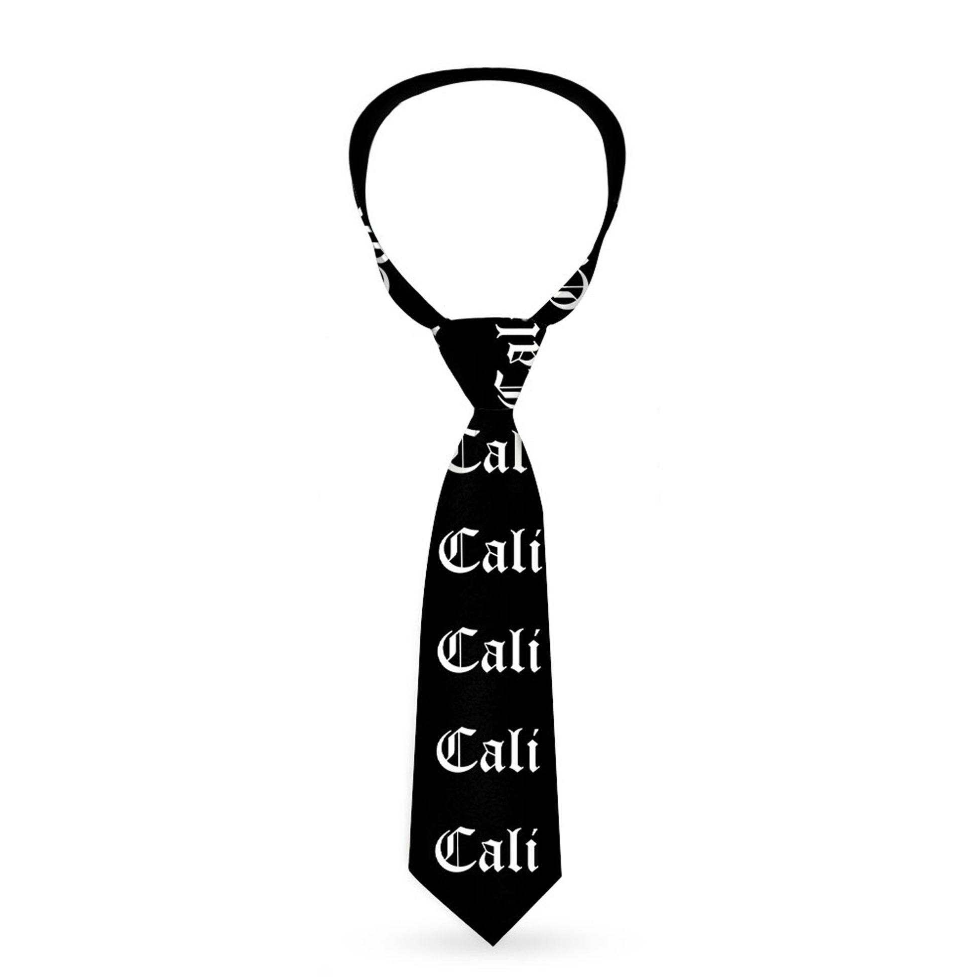 Buckle-Down Necktie - CALI Old English Black/White Neckties Buckle-Down