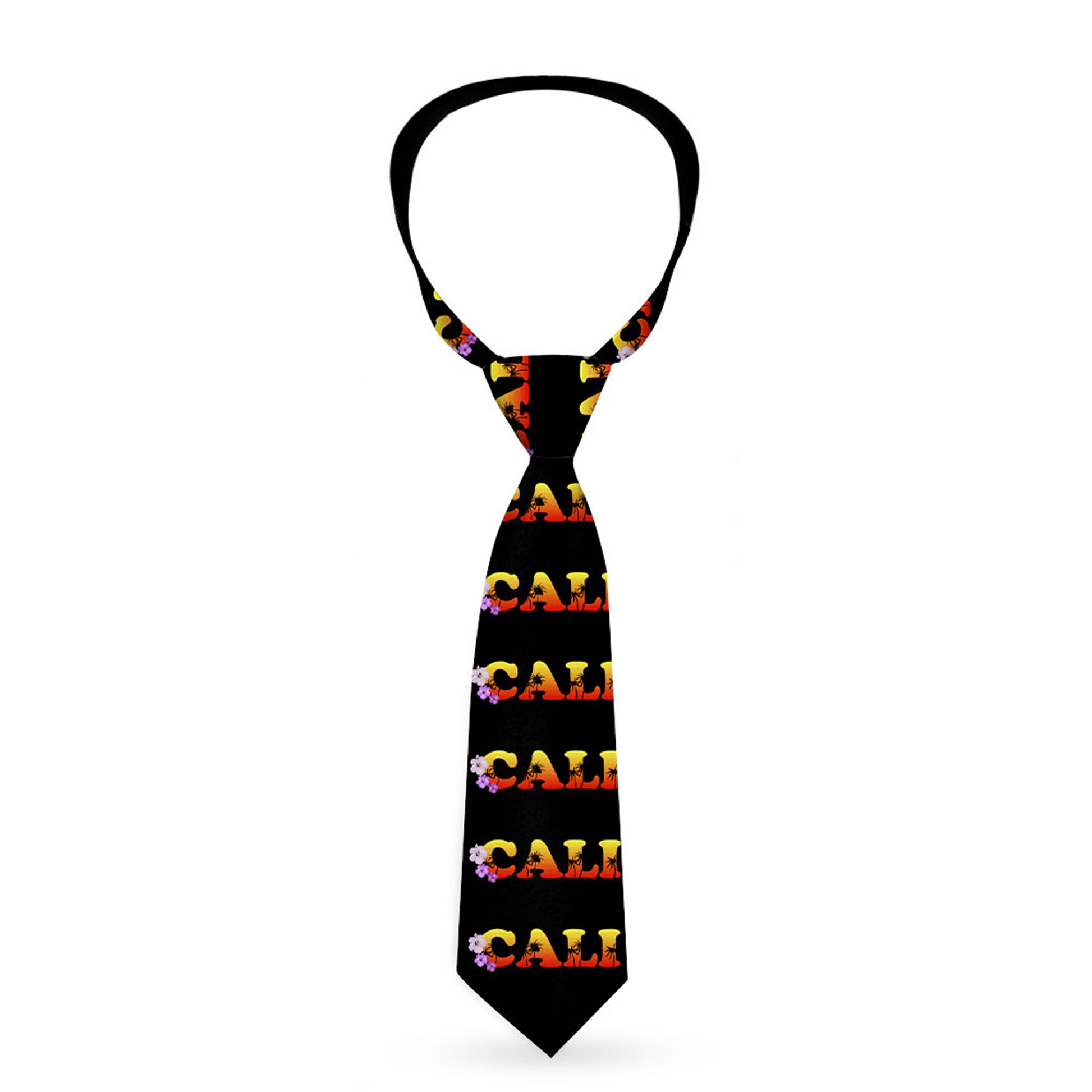 Buckle-Down Necktie - CALI Tropical Black/Multi Color Neckties Buckle-Down