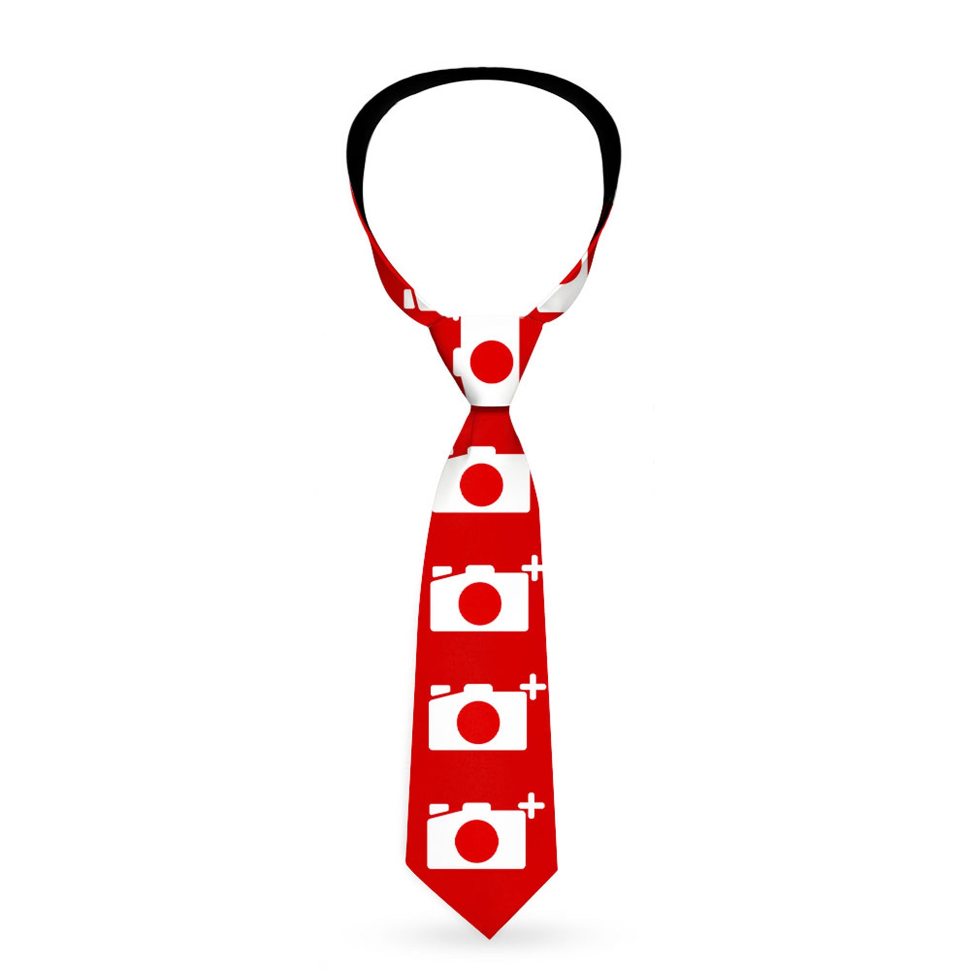Buckle-Down Necktie - Camera Red/White Neckties Buckle-Down