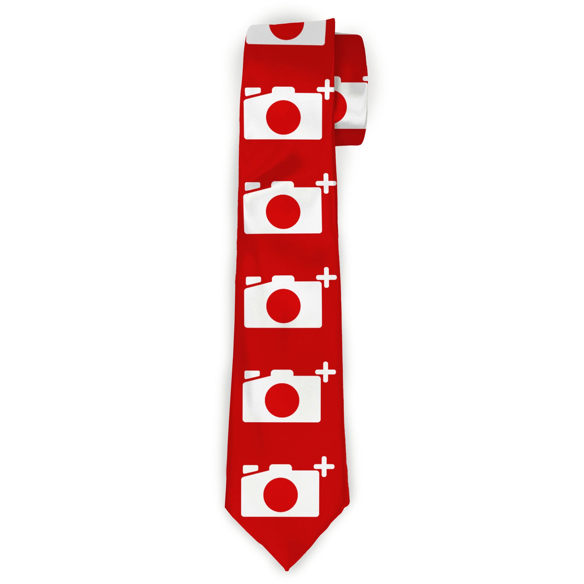 Buckle-Down Necktie - Camera Red/White Neckties Buckle-Down