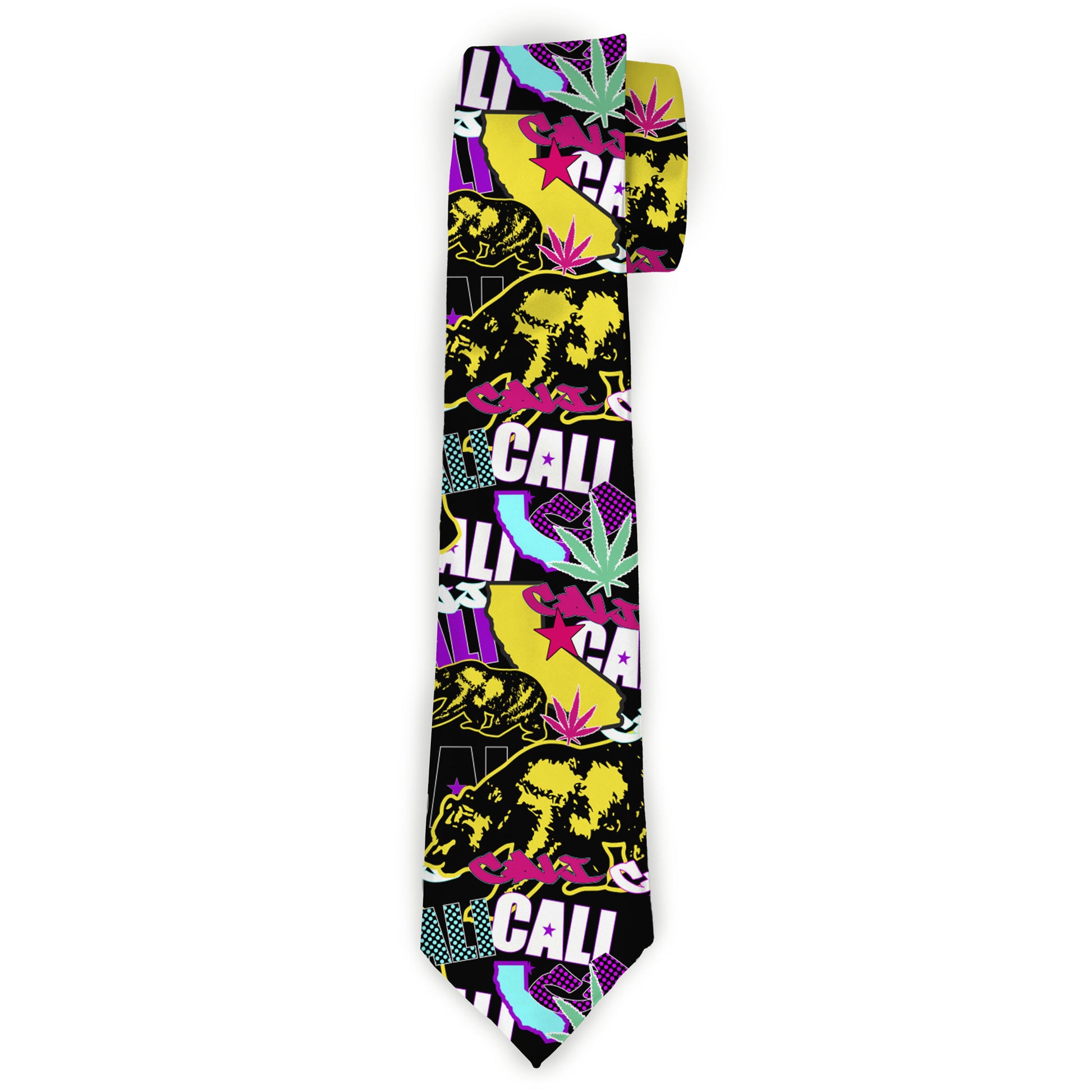 Buckle-Down Necktie - Cali Bear/CALI Graffitti/Pot Leaves Black/Multi Color Neckties Buckle-Down