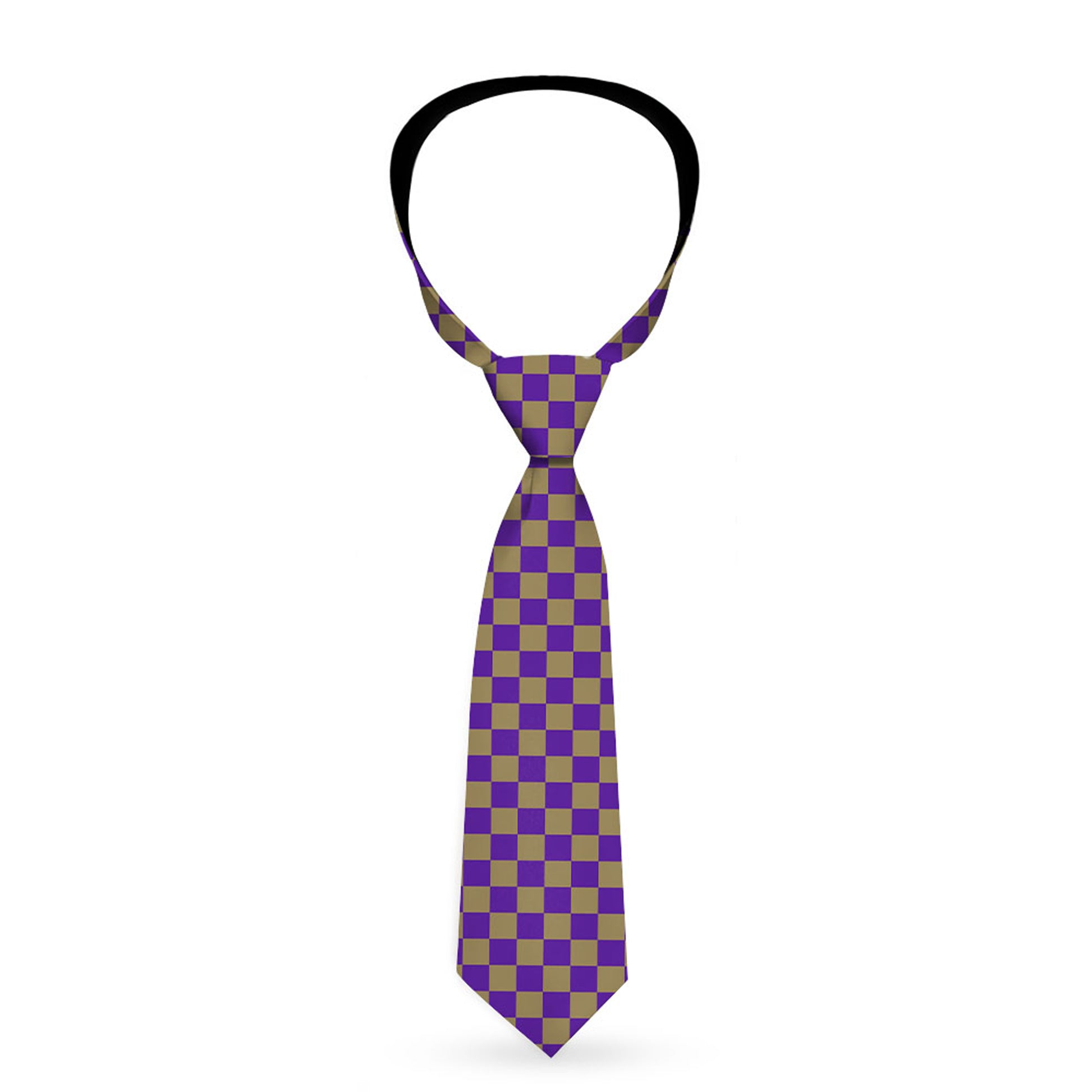 Buckle-Down Necktie - Checker Purple/Gold Neckties Buckle-Down