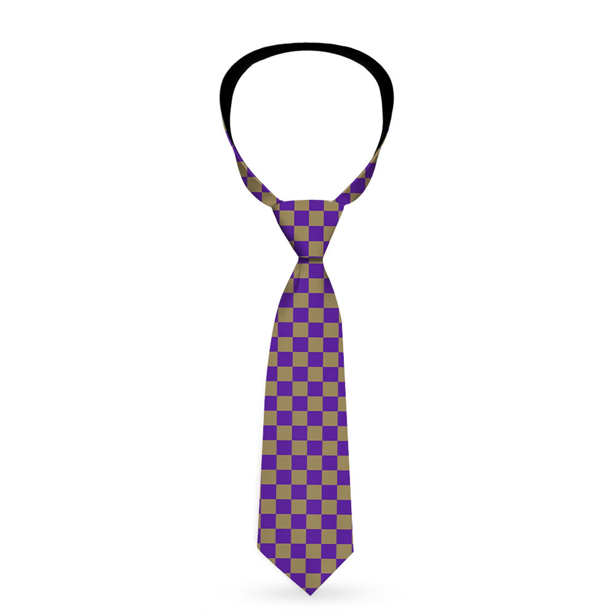 Buckle-Down Necktie - Checker Purple/Gold Neckties Buckle-Down