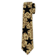 Buckle-Down Necktie - Cheetah/Stars Tan/Black Neckties Buckle-Down