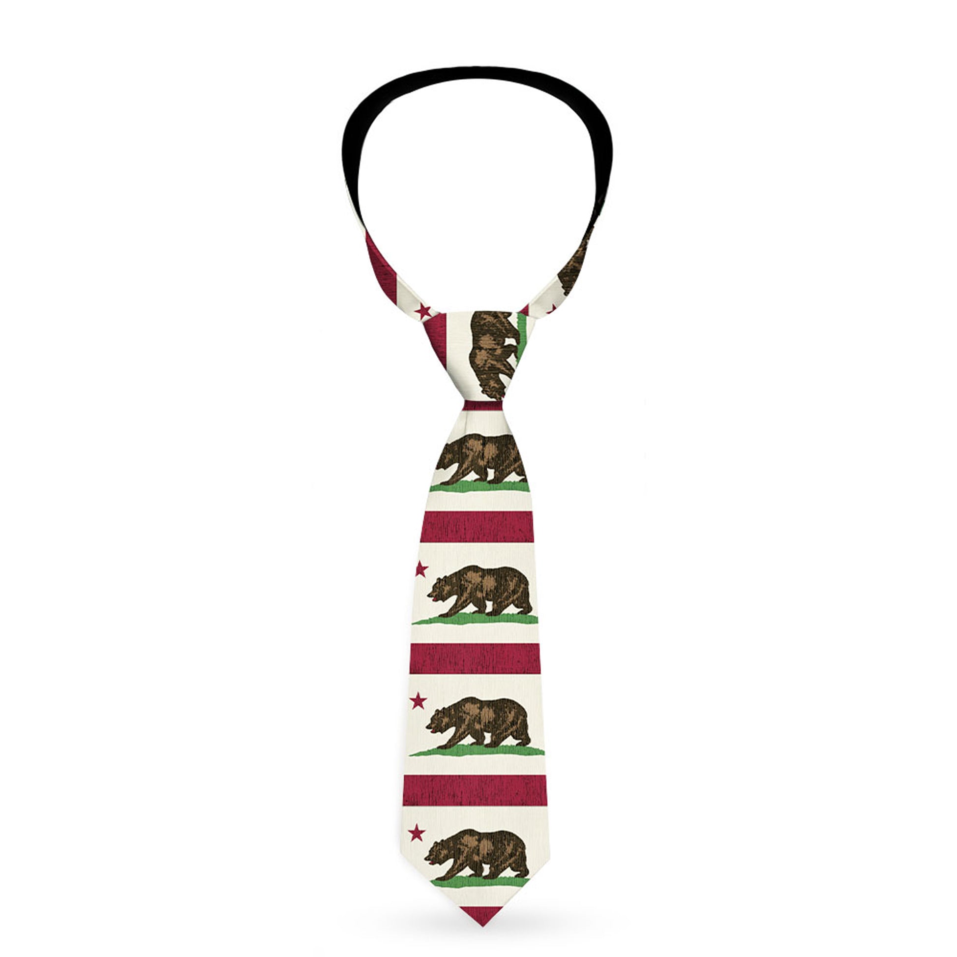 Buckle-Down Necktie - California Flag Weathered White Neckties Buckle-Down