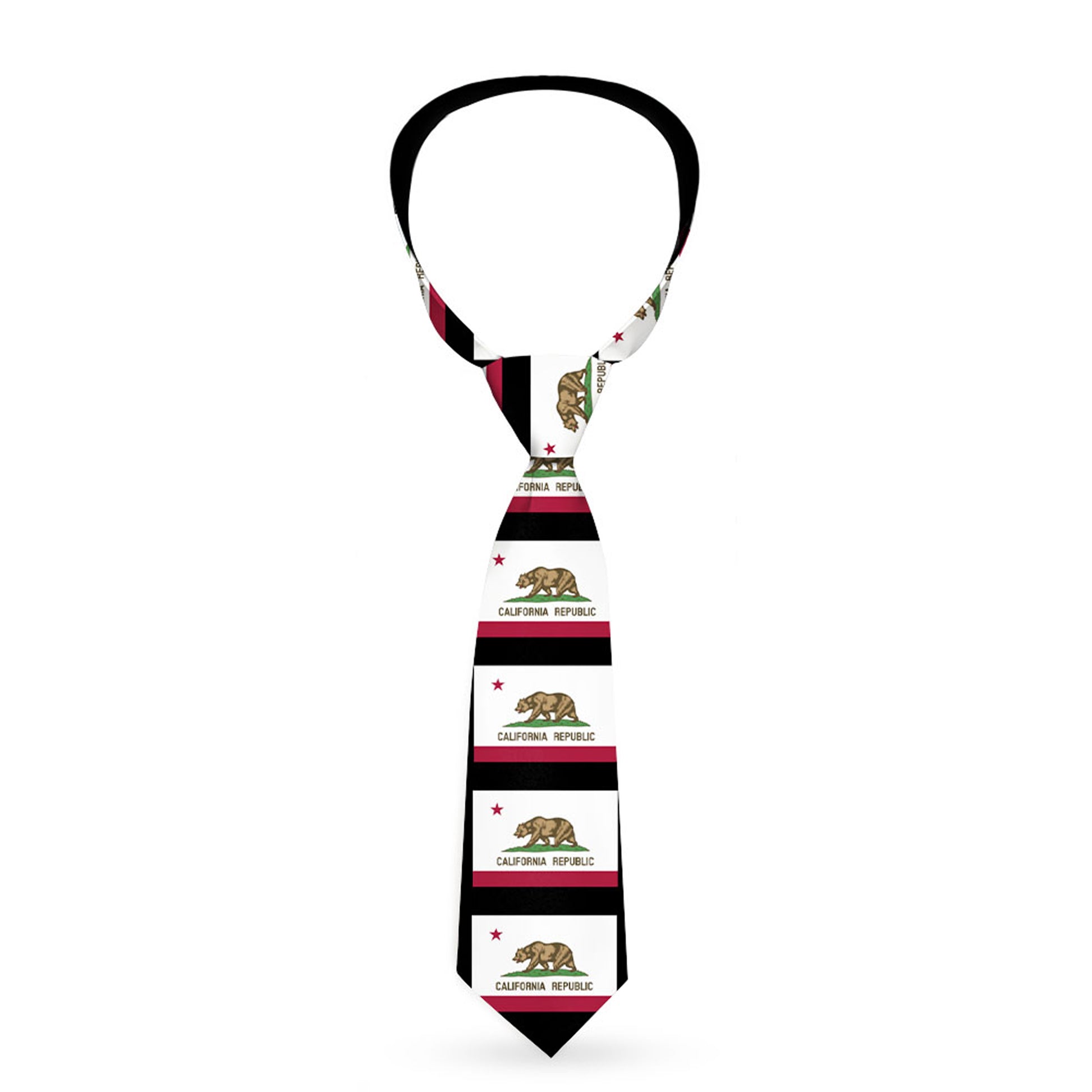 Buckle-Down Necktie - California Flag Repeat/Black Neckties Buckle-Down