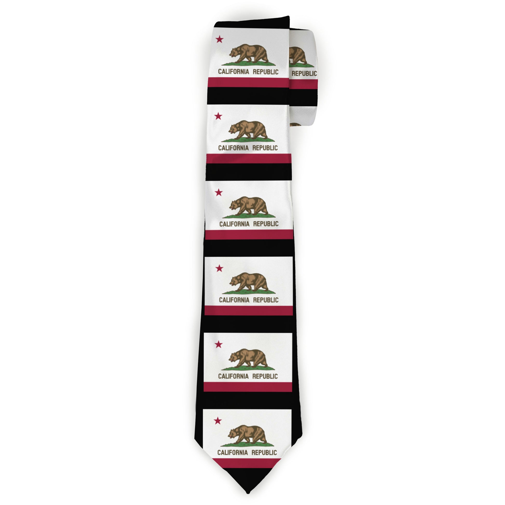 Buckle-Down Necktie - California Flag Repeat/Black Neckties Buckle-Down