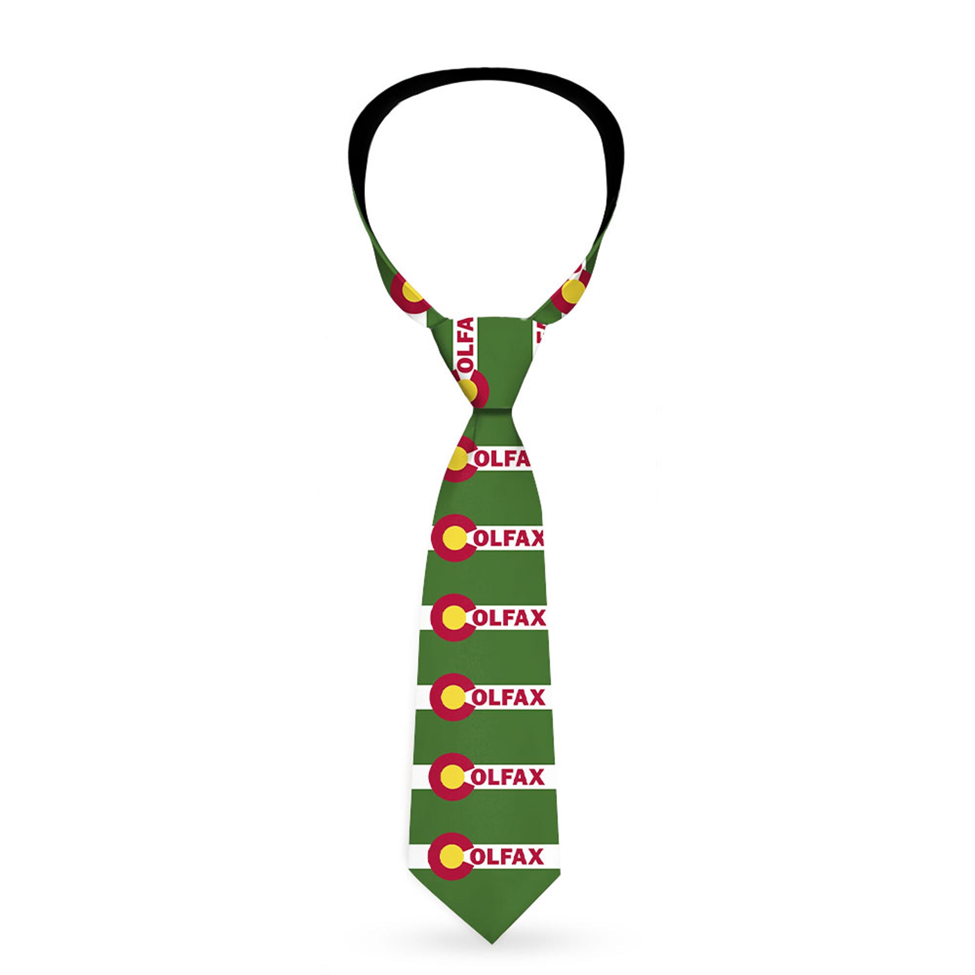Buckle-Down Necktie - COLFAX Green Stripe Neckties Buckle-Down