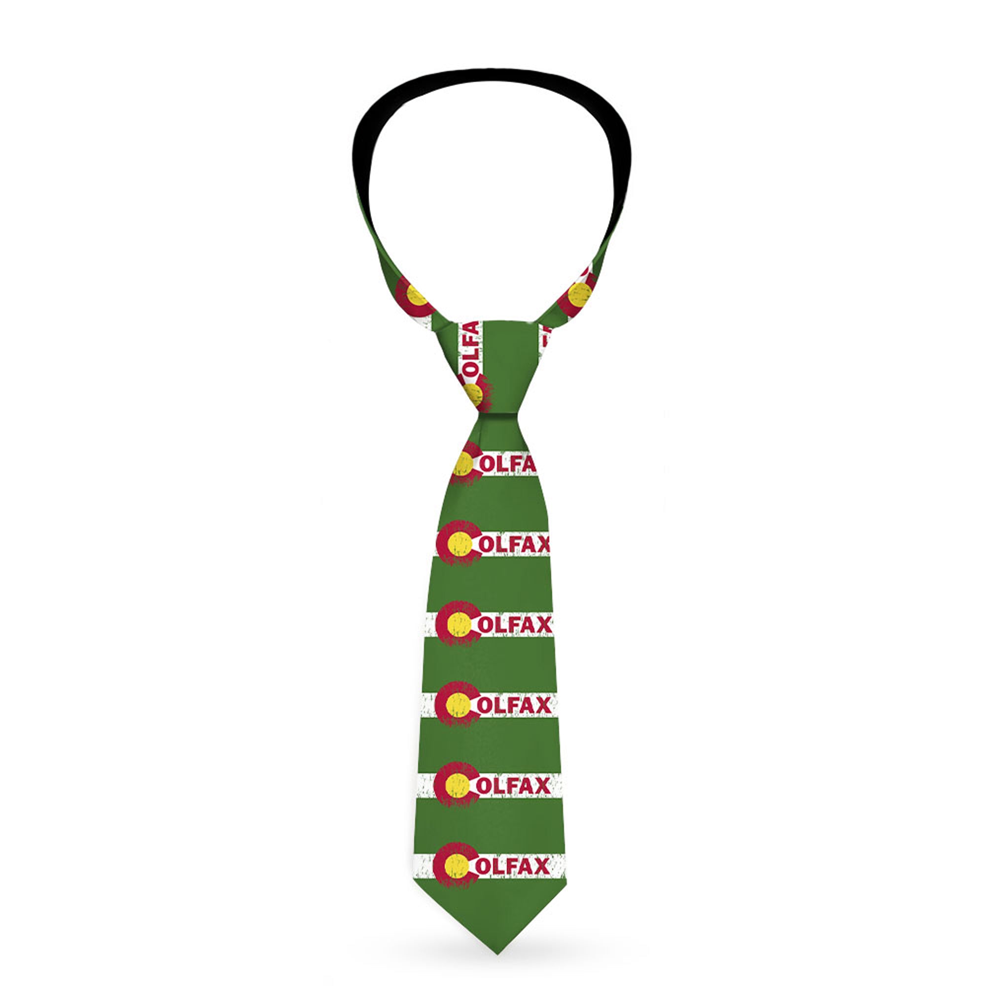 Buckle-Down Necktie - COLFAX Green Stripe Weathered Neckties Buckle-Down
