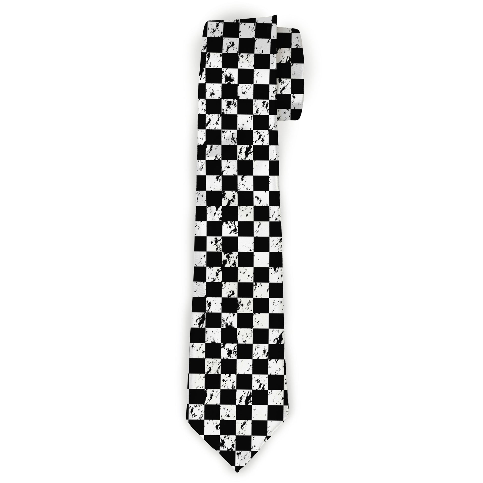 Buckle-Down Necktie - Checker Weathered2 Black/White Neckties Buckle-Down