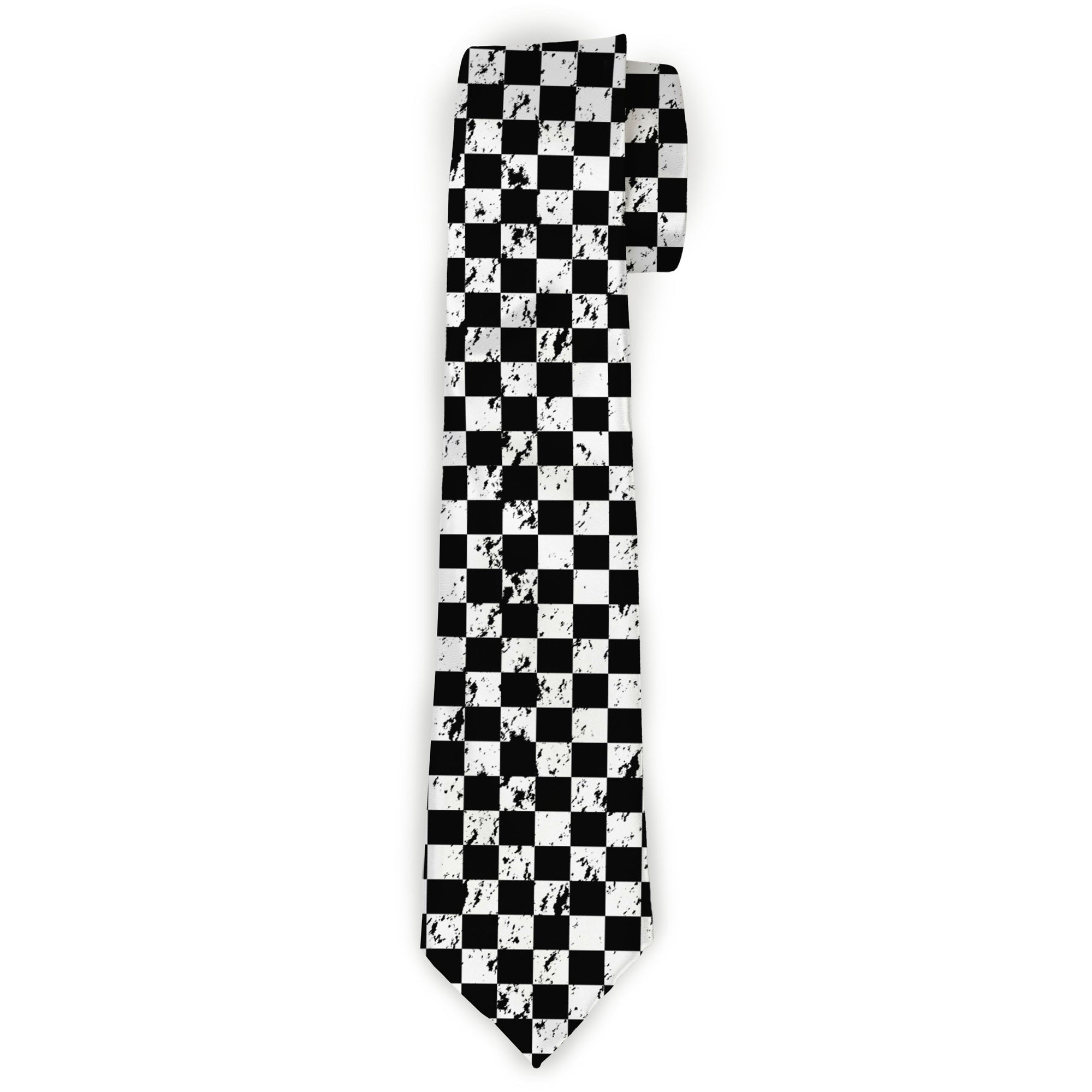 Buckle-Down Necktie - Checker Weathered2 Black/White Neckties Buckle-Down