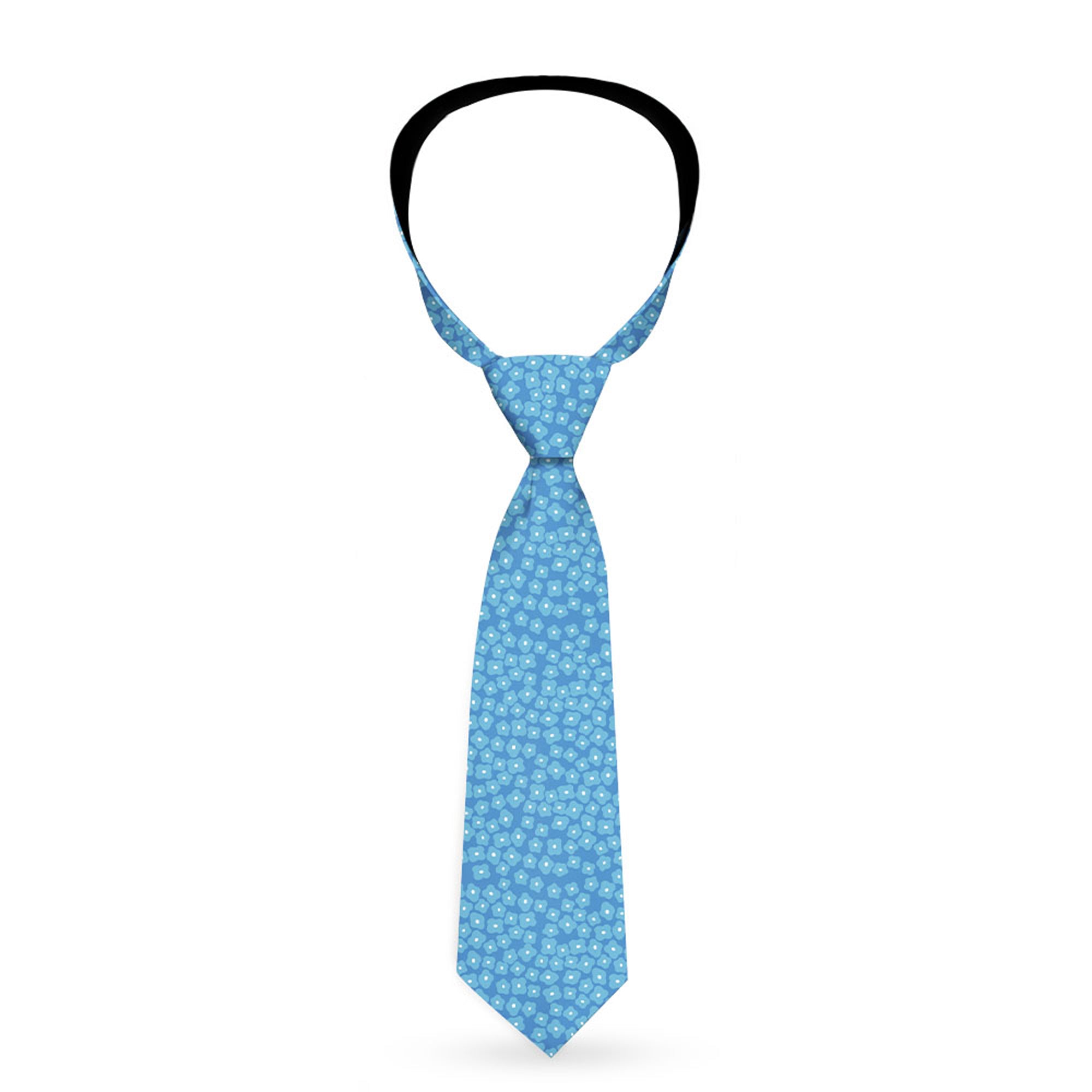 Buckle-Down Necktie - Ditsy Floral Blue/Light Blue/White Neckties Buckle-Down