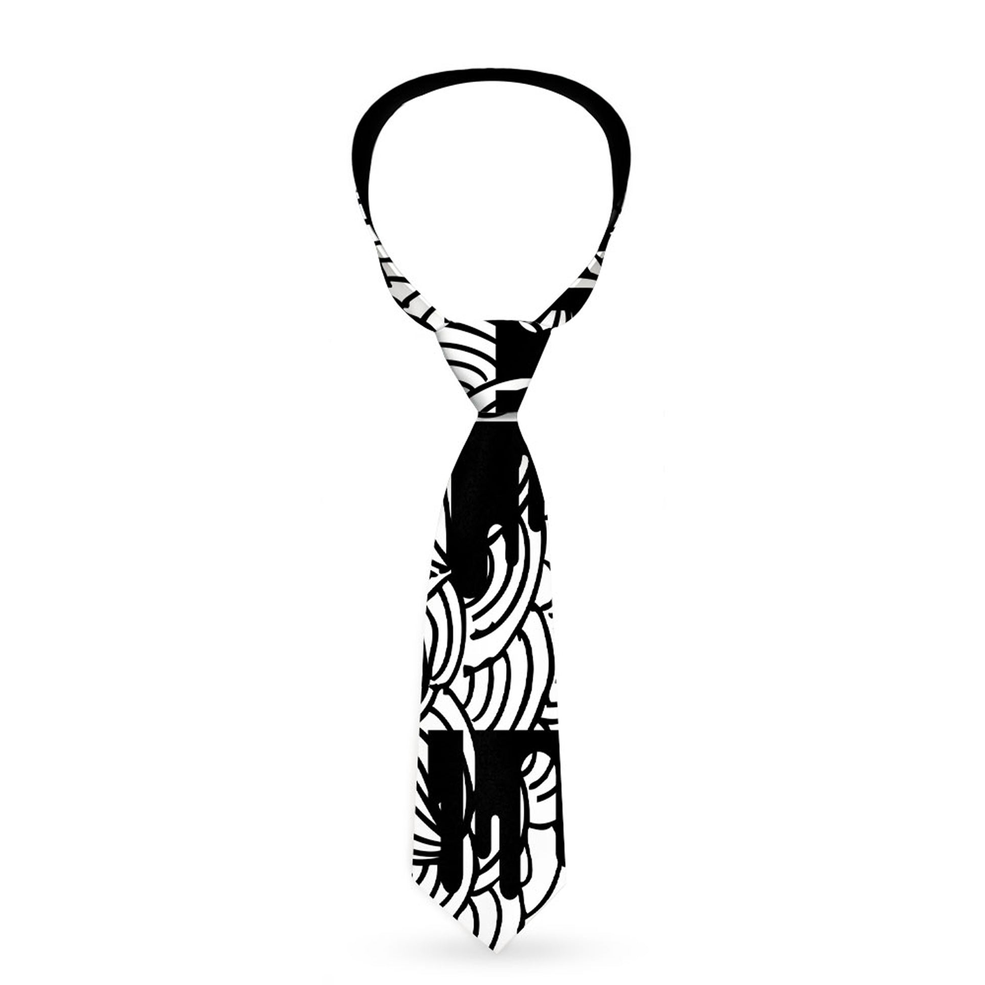Buckle-Down Necktie - Doodle1/Paint Drips White/Black Neckties Buckle-Down