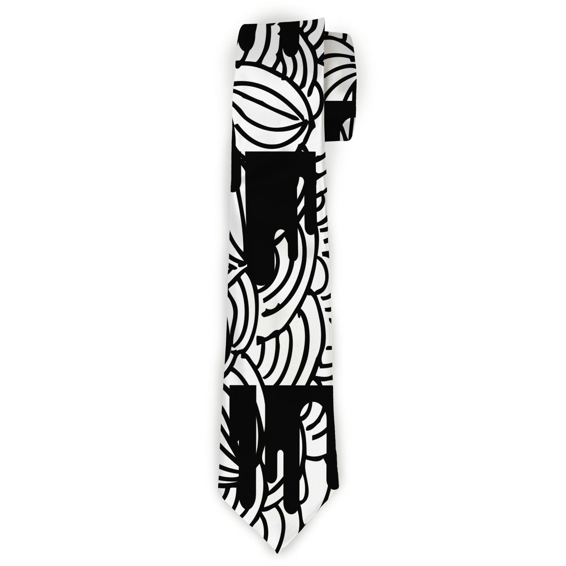 Buckle-Down Necktie - Doodle1/Paint Drips White/Black Neckties Buckle-Down