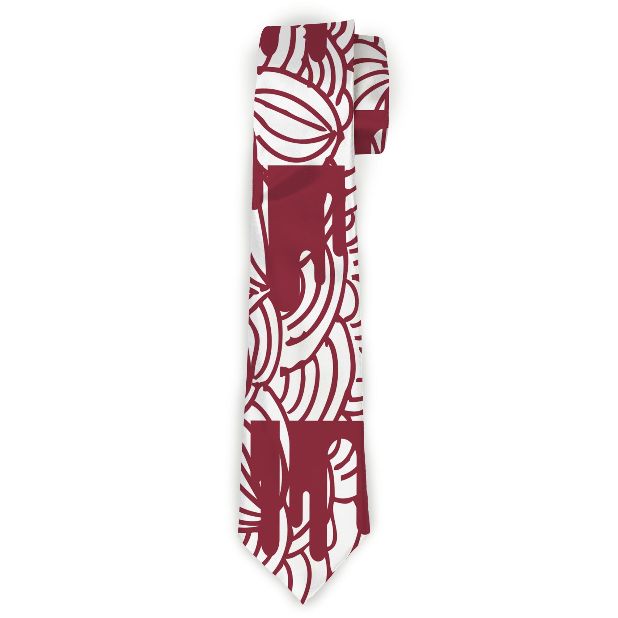 Buckle-Down Necktie - Doodle1/Paint Drips White/Red Neckties Buckle-Down
